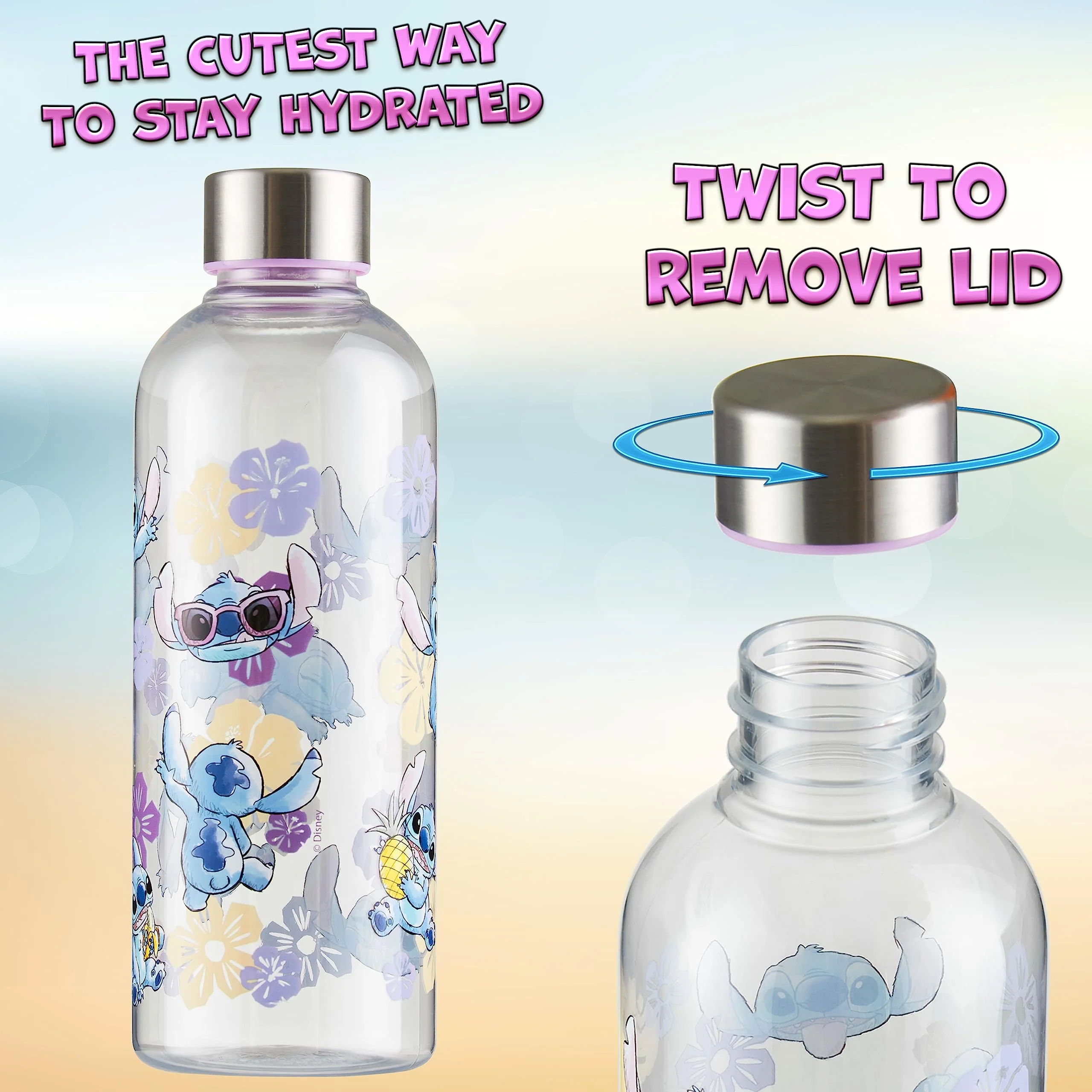 Disney Lilo und Stitch Trinkflasche mit Schraubdeckel Auslaufsicher 850ml Fassungsvermögen Auslaufsichere Wasserflasche - Image 2