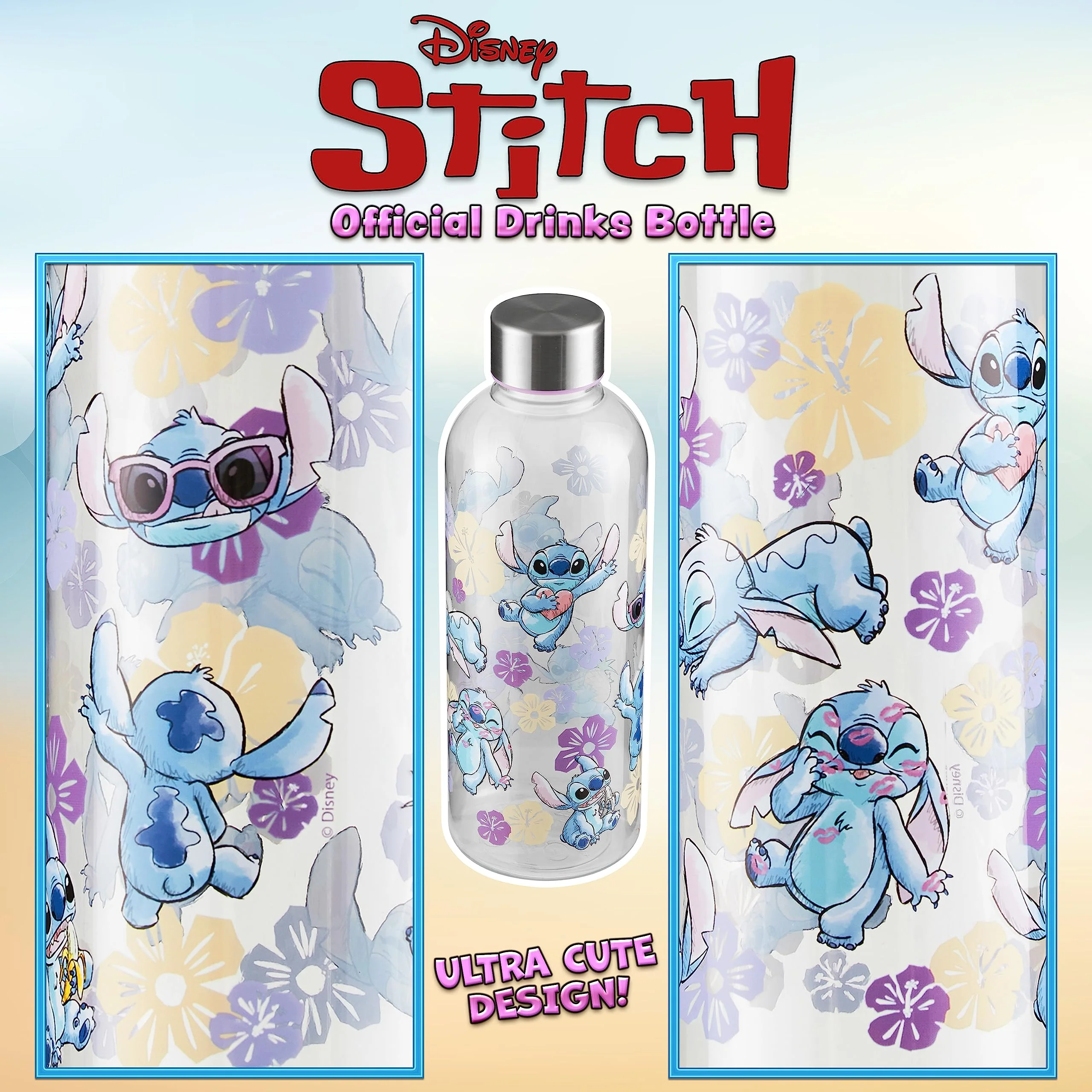 Disney Lilo und Stitch Trinkflasche mit Schraubdeckel Auslaufsicher 850ml Fassungsvermögen Auslaufsichere Wasserflasche - Image 4