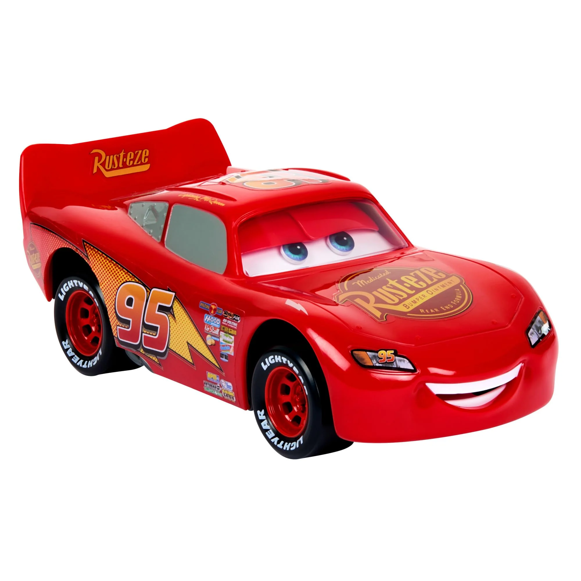 DISNEY Pixar Cars Moving Moments Lightning McQueen - Spielzeugauto mit beweglichen Gesichtsausdrücken, großes Format, für Kinder ab 4 Jahren, HPH64, ABAA2424 - Image 3