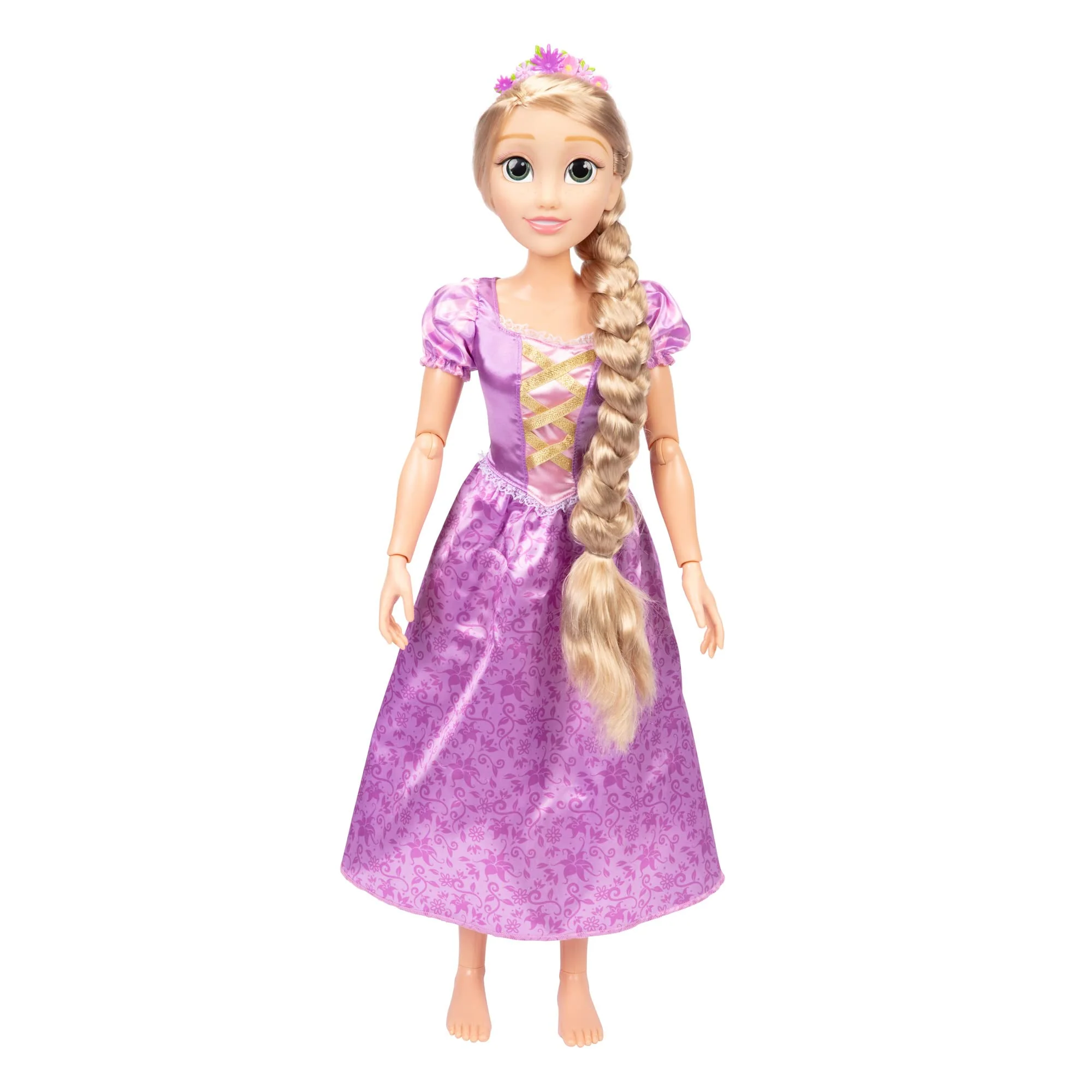 Disney Princess Rapunzel Doll Playdate 81,3 cm hoch & beweglich, My Size Gelenkpuppe in lila Kleid, kommt mit Bürste zum Kämmen Ihrer langen goldenen Haare, Blumengirlande, Haarband & Haarnadeln - Image 6