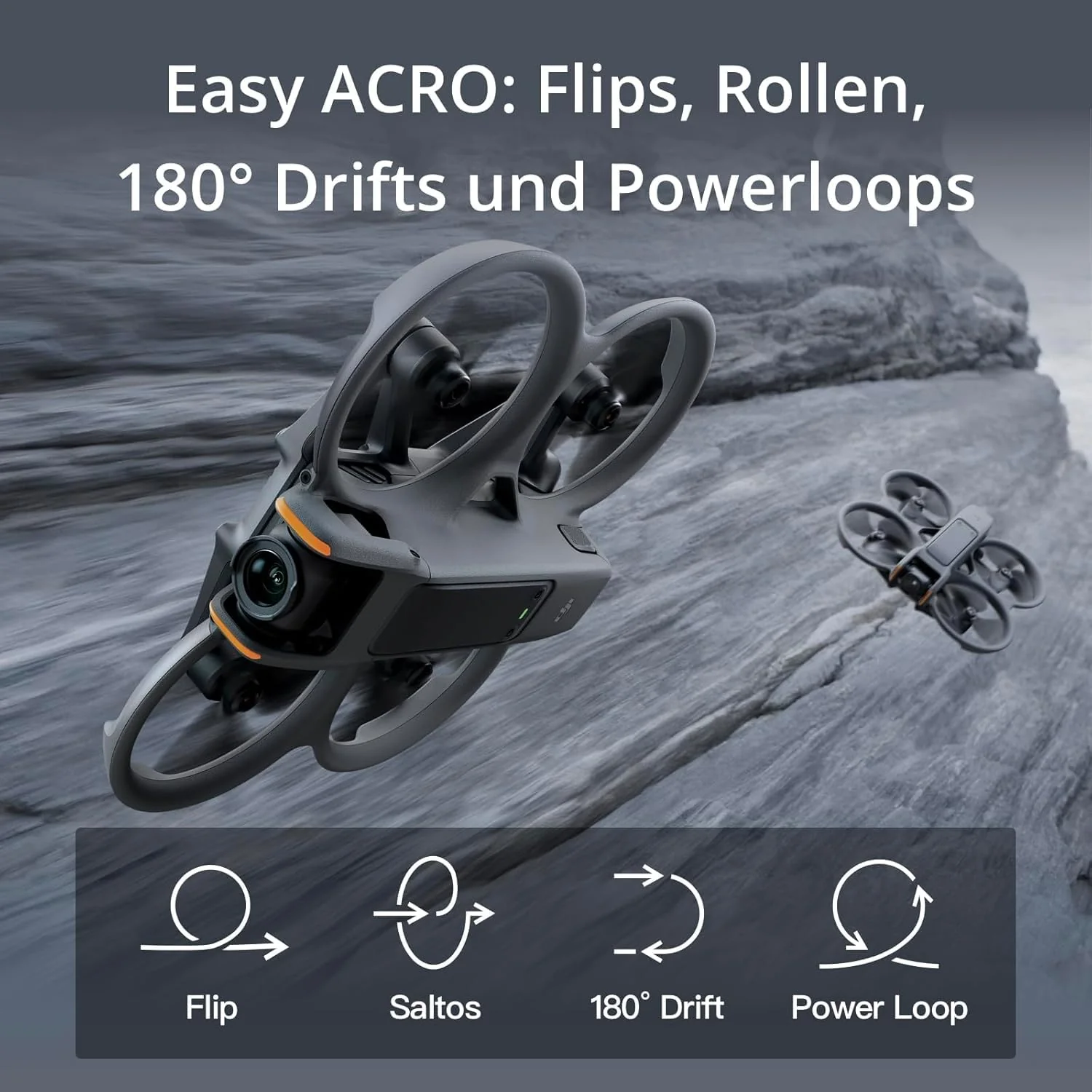 DJI Avata 2 Fly More Combo (1 Akku), FPV Drohne mit Kamera 4K, mit Propellerschutz, Flips/Rollen auf Tastendruck, POV Content Kamera-Drohne, inkl. Goggles 3 und RC Motion 3 - Image 4