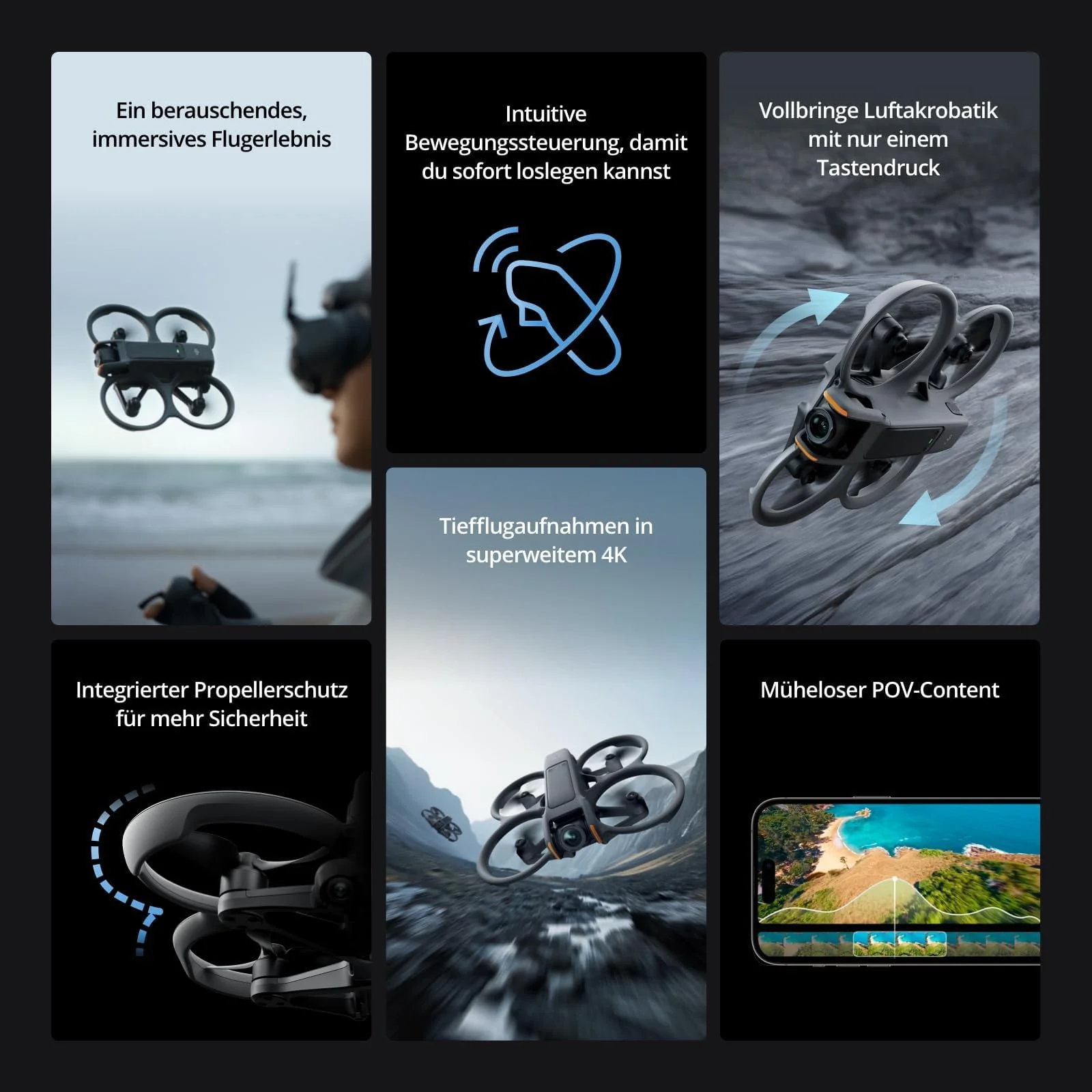 DJI Avata 2 Fly More Combo Bundle (3 Akkus), FPV-Drohne mit 4K-Kamera, 69 Minuten max. Flugzeit, Akrobatik auf Tastendruck, Kameradrohne mit Goggles 3 und RC Motion 3, mit Propellerschutz - Image 7