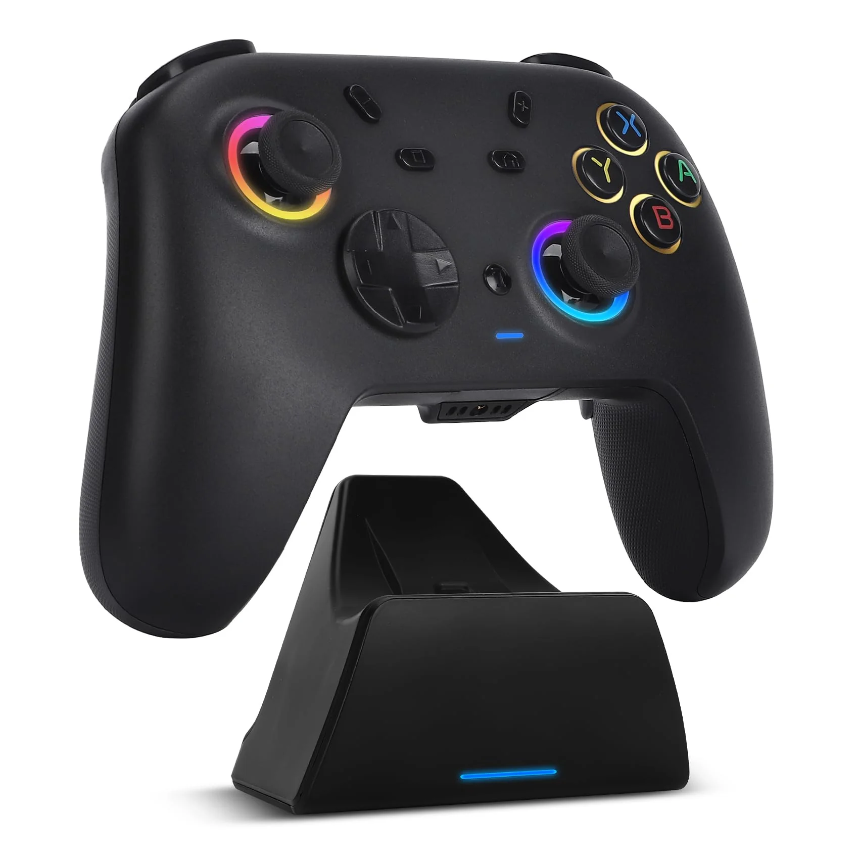 DoJoZone PC Controller Wireless mit Ladestation, Switch Pro Controller mit Hall Effekt Joystick (Kein Drift) Hall Trigger, 7 RGB Licht, 2.4G Gaming Controller für PC Windows/Switch/OLED/Lite/Steam - Image 2