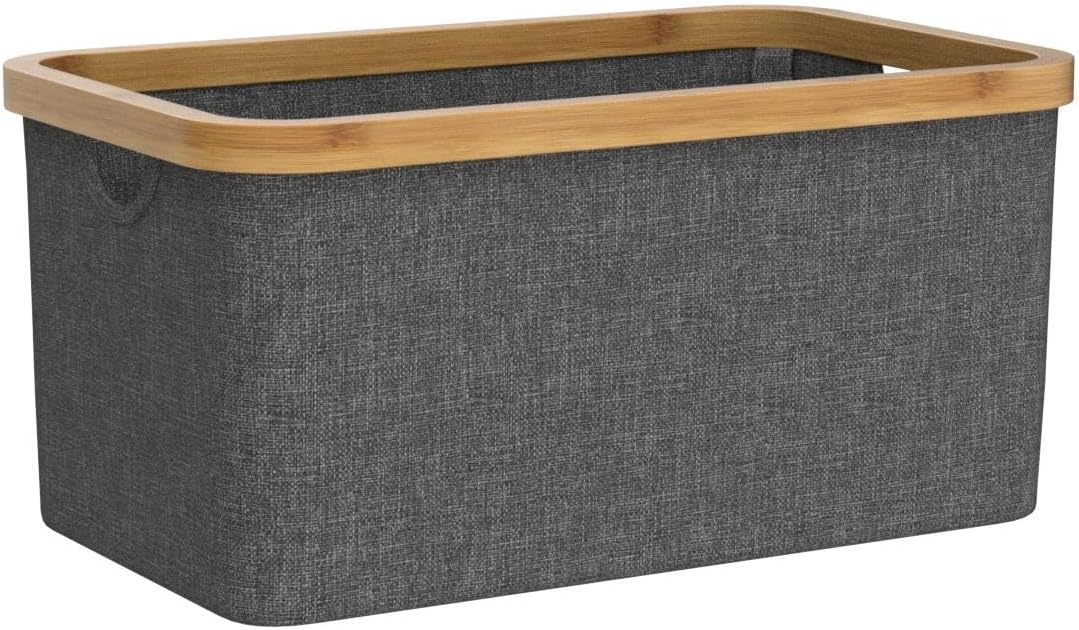 DOKRVLOQ Wäschekorb Faltbar 50L Grau Ideal als Zusammenklappbar Aufbewahrungskorb Natur Bambus Stoff Faltbarer Korb Aufbewahrung Klappbar Wäschewanne Flach Wäschesammler - Image 9