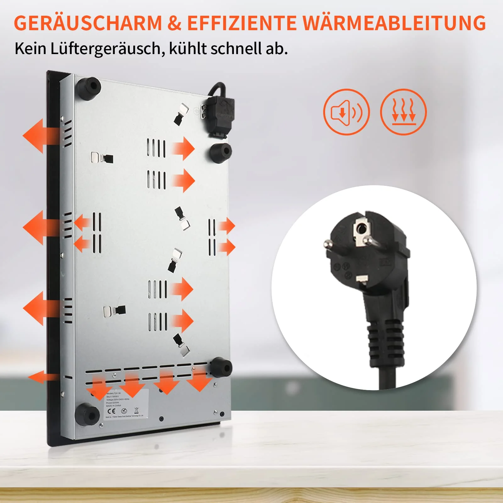 Domino Glaskeramikkochfeld, IsEasy Doppel Glaskeramik Kochfeld mit 9 Leistungsstufen Einstellung, Kindersicherung, Schwarz Polierter Kristallglasoberfläche, 1-99Min Timer, für Alle Töpfe - Image 3