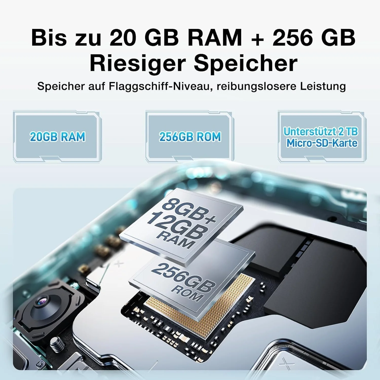 DOOGEE Blade 10 Ultra Outdoor Handy Ohne Vertrag, 20 GB + 256 GB Outdoor Smartphone, 10,7 mm ultradünn, transparente Rückseite, 5150 mAh, 6,56 Zoll HD+ 90 Hz, 50 MP, IP68/69K/NFC/GPS - Image 7