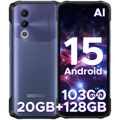 DOOGEE Blade 20 Android 15 Outdoor Handy Ohne Vertrag 10300mAh, 20GB+128GB/2TB Outdoor Smartphone Ultradünn 15,8mm, 6.6" HD+ IPS Punch Display, 16MP Kamera, DREI Kartenfächer/ IP68/ NFC/GPS/Face ID