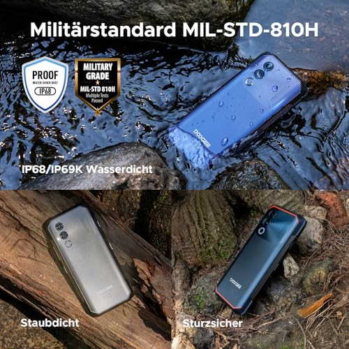 DOOGEE Blade 20 Android 15 Outdoor Handy Ohne Vertrag 10300mAh, 20GB+128GB/2TB Outdoor Smartphone Ultradünn 15,8mm, 6.6" HD+ IPS Punch Display, 16MP Kamera, DREI Kartenfächer/ IP68/ NFC/GPS/Face ID - Image 2