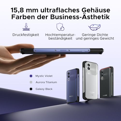DOOGEE Blade 20 Android 15 Outdoor Handy Ohne Vertrag 10300mAh, 20GB+128GB/2TB Outdoor Smartphone Ultradünn 15,8mm, 6.6" HD+ IPS Punch Display, 16MP Kamera, DREI Kartenfächer/ IP68/ NFC/GPS/Face ID - Image 7