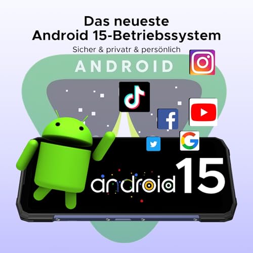 DOOGEE Blade 20 Android 15 Outdoor Handy Ohne Vertrag 10300mAh, 20GB+128GB/2TB Outdoor Smartphone Ultradünn 15,8mm, 6.6" HD+ IPS Punch Display, 16MP Kamera, DREI Kartenfächer/ IP68/ NFC/GPS/Face ID - Image 8