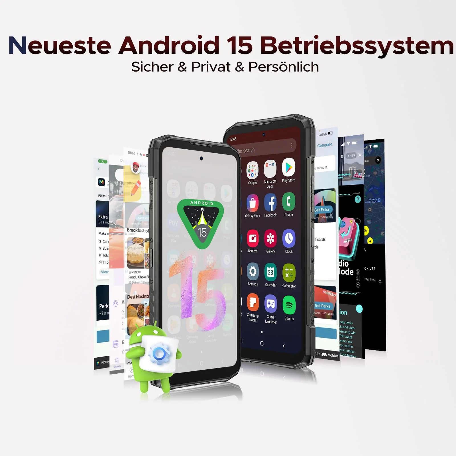 DOOGEE Blade 20 Play AI 5G Android 15 Outdoor Handy Ohne Vertrag, Dimensity 7050, 10300mAh/33W, 32GB+256GB+2TB Outdoor Smartphone, 125dB Lautsprecher, 50MP+20MP Nachtsicht, 6.6" HD+, WiFi6/NFC/Face ID - Image 6