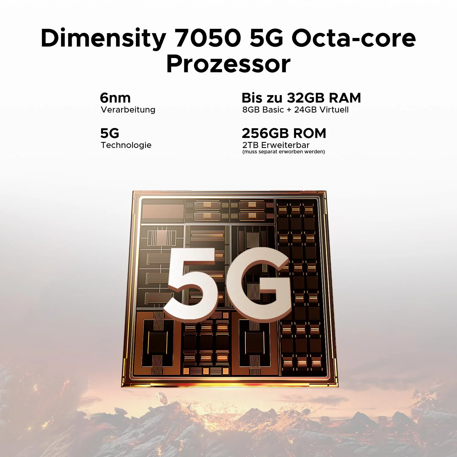 DOOGEE Blade 20 Turbo 5G AI Android 15 Outdoor Handy Ohne Vertrag, 10300mAh/33W, 32GB+256GB/TF 2TB Outdoor Smartphone, 50MP AI Kamera, 6.6" IPS Display, 3 Karten Dual 5G SIM/ IP68/ NFC/GPS/Face ID/OTG - Image 9