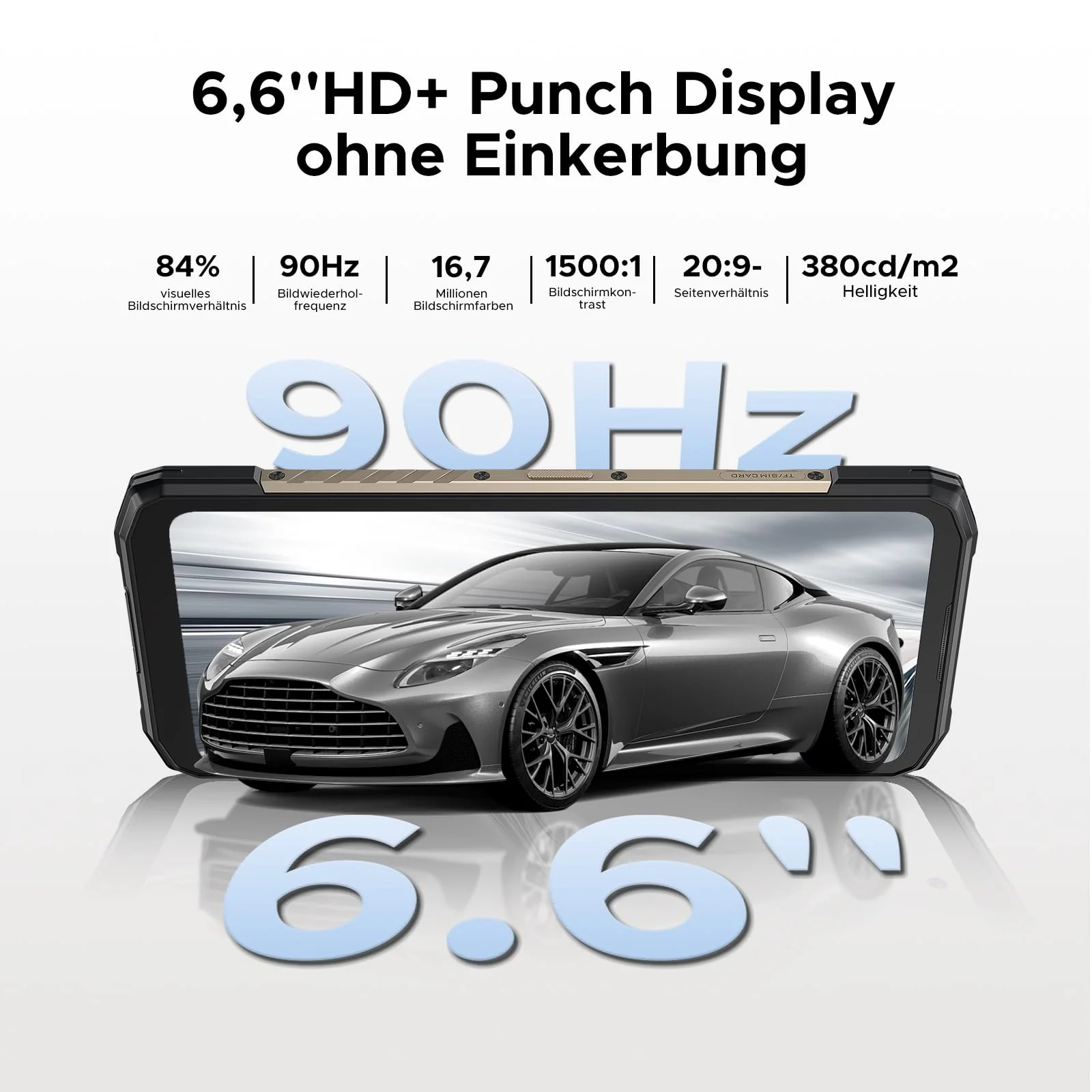 DOOGEE Blade 20 Turbo 5G AI Android 15 Outdoor Handy Ohne Vertrag, 10300mAh/33W, 32GB+256GB/TF 2TB Outdoor Smartphone, 50MP AI Kamera, 6.6" IPS Display, 3 Karten Dual 5G SIM/ IP68/ NFC/GPS/Face ID/OTG - Image 5