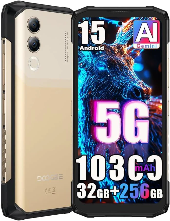 DOOGEE Blade 20 Turbo 5G Outdoor Handy ohne Vertrag, 32GB+256GB, 6,6" HD+ IPS, 50MP+16MP, Android 15 Handy, 10300mAh, 5G LTE Smartphone Wasserdicht IP68,NFC, OTG, GPS