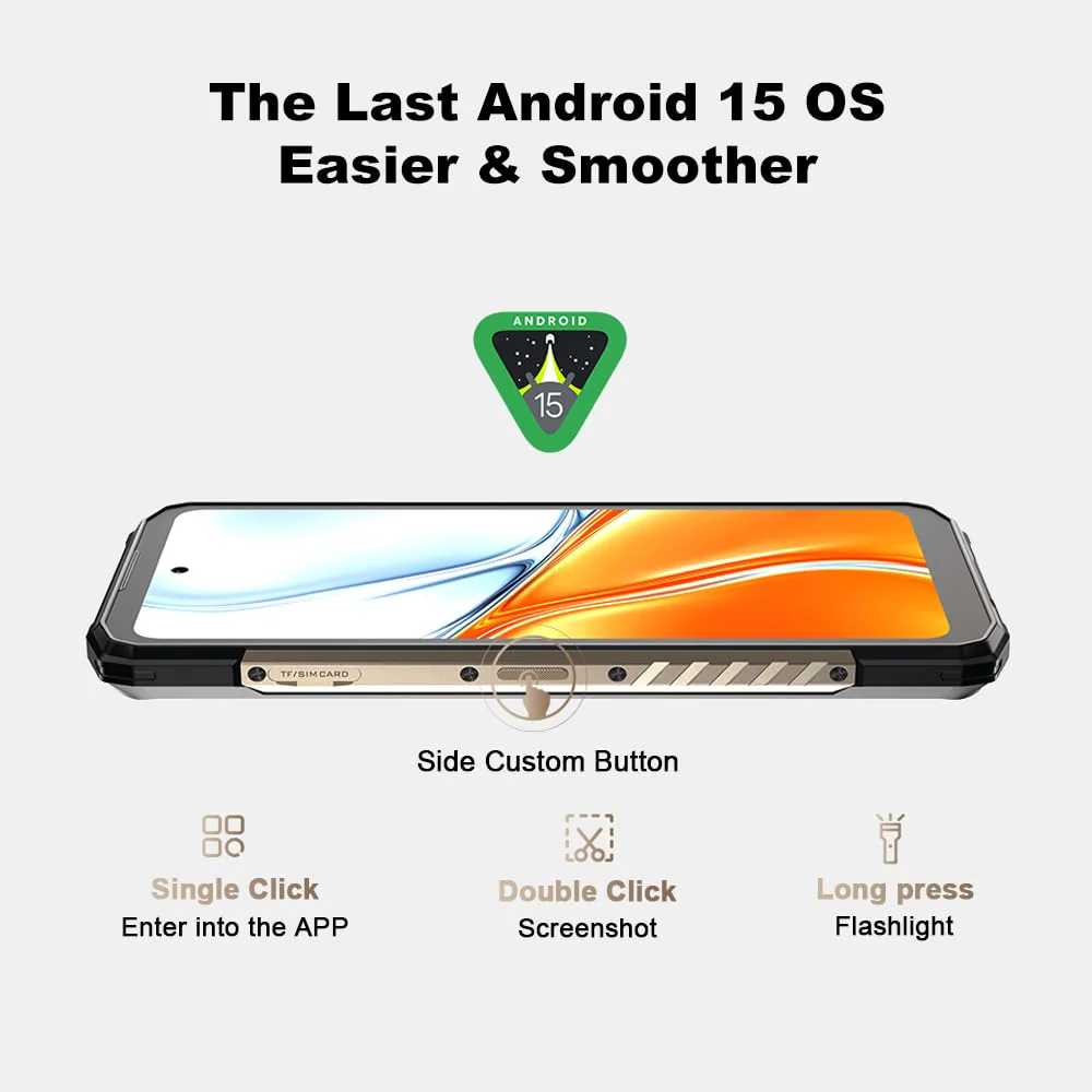 DOOGEE Blade 20 Turbo 5G Outdoor Handy ohne Vertrag, 32GB+256GB, 6,6" HD+ IPS, 50MP+16MP, Android 15 Handy, 10300mAh, 5G LTE Smartphone Wasserdicht IP68,NFC, OTG, GPS - Image 4