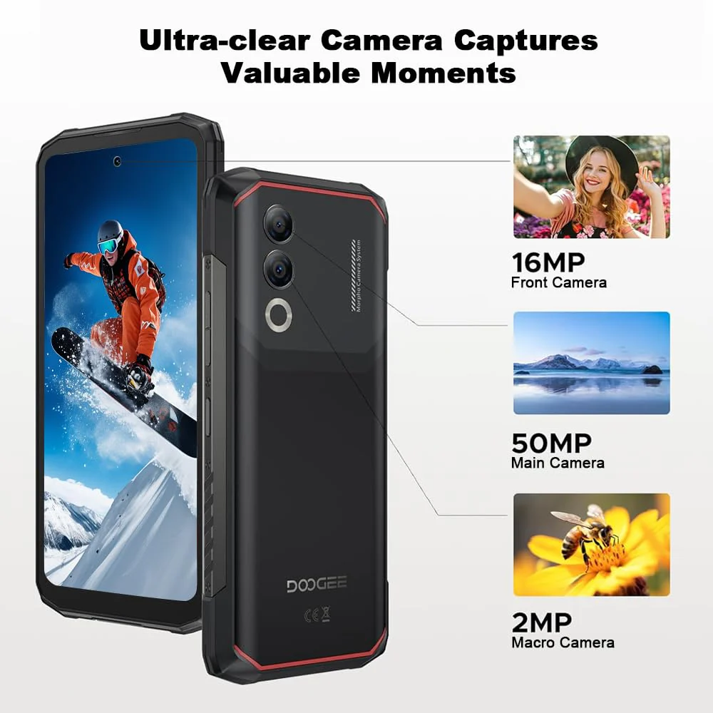 DOOGEE Blade 20 Turbo 5G Outdoor Handy ohne Vertrag, 32GB+256GB, 6,6" HD+ IPS, 50MP+16MP, Android 15 Handy, 10300mAh, 5G LTE Smartphone Wasserdicht IP68,NFC, OTG, GPS - Image 7
