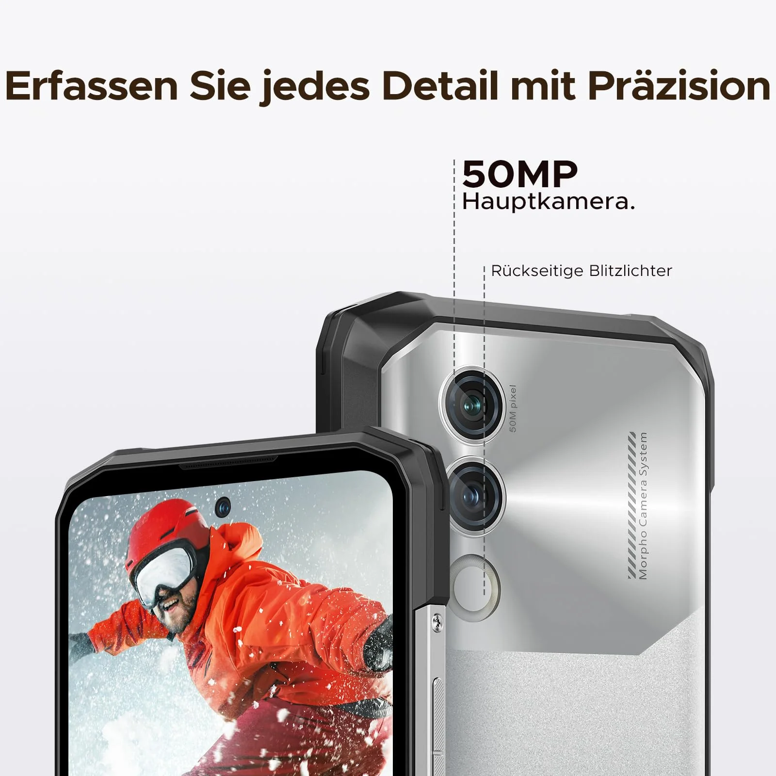 DOOGEE Blade10 Power Android 16 AI Outdoor Handy 10300mAh, 24GB +256GB / TF 2TB Outdoor Smartphone Ohne Vertrag, 6.6'' HD+ baustellenhandy, Gemini AI 50MP Kamera, IP69K/ NFC/GPS/Face ID/3 Card Slot - Image 4