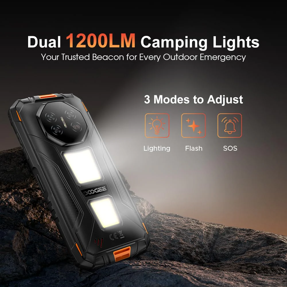 DOOGEE Fire 3 Max 1200LM Campingleuchten 4G Outdoor Handy Ohne Vertrag,8350mAh/18W,32GB+256GB/2TB Android 15 Robuste Smartphone,5.5''HD+,48MP+20MP Nachtsicht Baustellenhandy,NFC/Widevine L1 (Grün) - Image 8