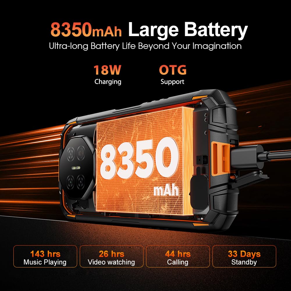 DOOGEE Fire 3 Max 1200LM Campingleuchten 4G Outdoor Handy Ohne Vertrag,8350mAh/18W,32GB+256GB/2TB Android 15 Robuste Smartphone,5.5''HD+,48MP+20MP Nachtsicht Baustellenhandy,NFC/Widevine L1 (Grün) - Image 9