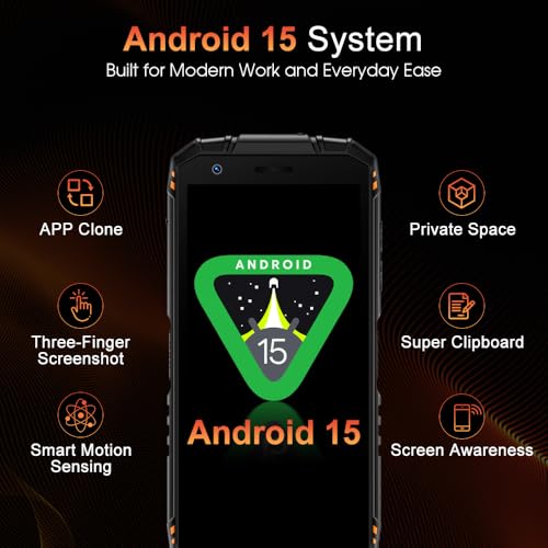 DOOGEE Fire 3 Max 1200LM Campingleuchten 4G Outdoor Handy Ohne Vertrag,8350mAh/18W,32GB+256GB/2TB Android 15 Robuste Smartphone,5.5''HD+,48MP+20MP Nachtsicht Baustellenhandy,NFC/Widevine L1 (Orange) - Image 3