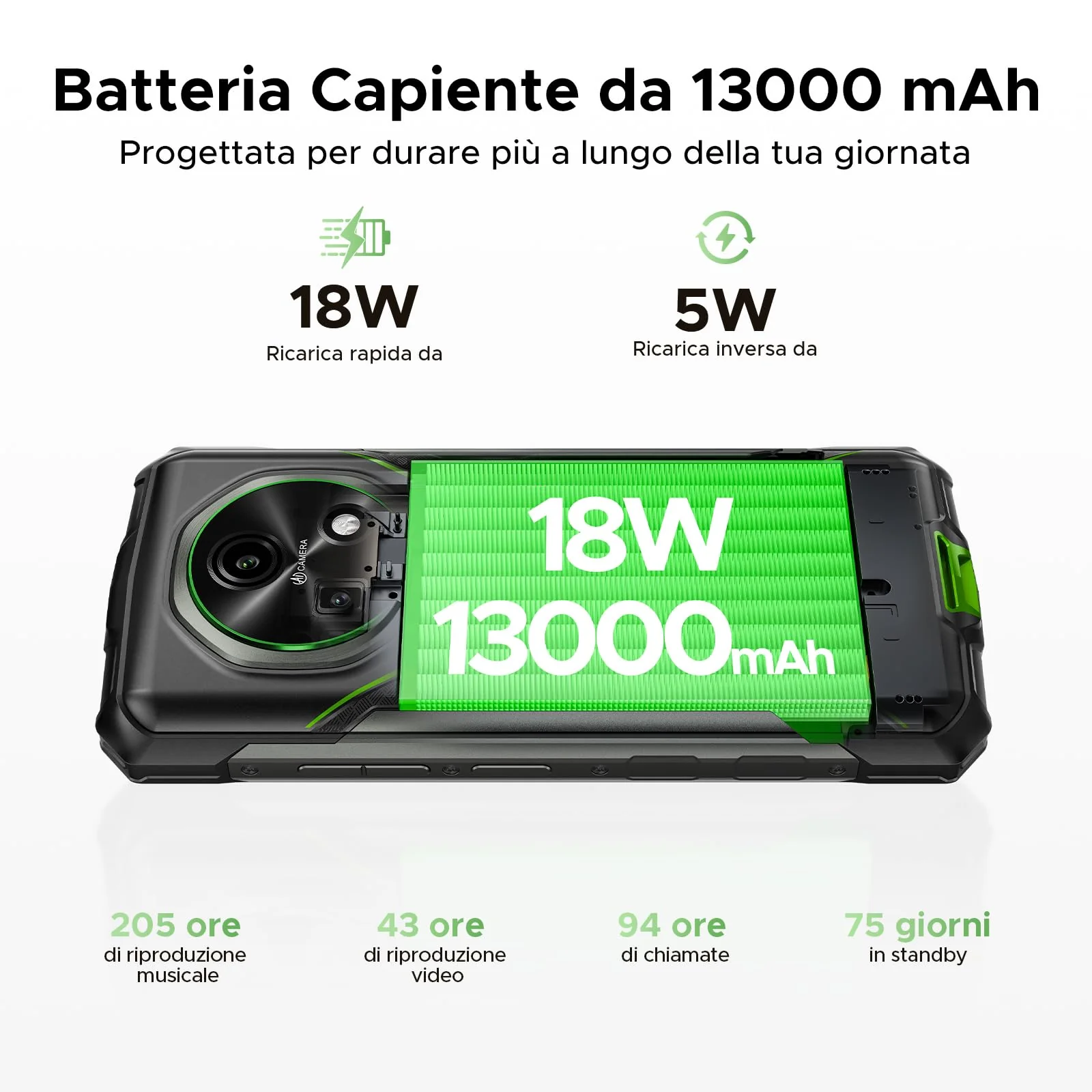 DOOGEE Fire 5 Pro Rugged Smartphone, 20GB+128GB 13000mAh Android 15 Unzerstörbares Telefon, Mediatek Helio G81 Octa-Core, 6.6" 90Hz Display, 13MP+8MP, NFC/Triple Card Slot/Face ID/GPS/IP68/IP69K - Image 9