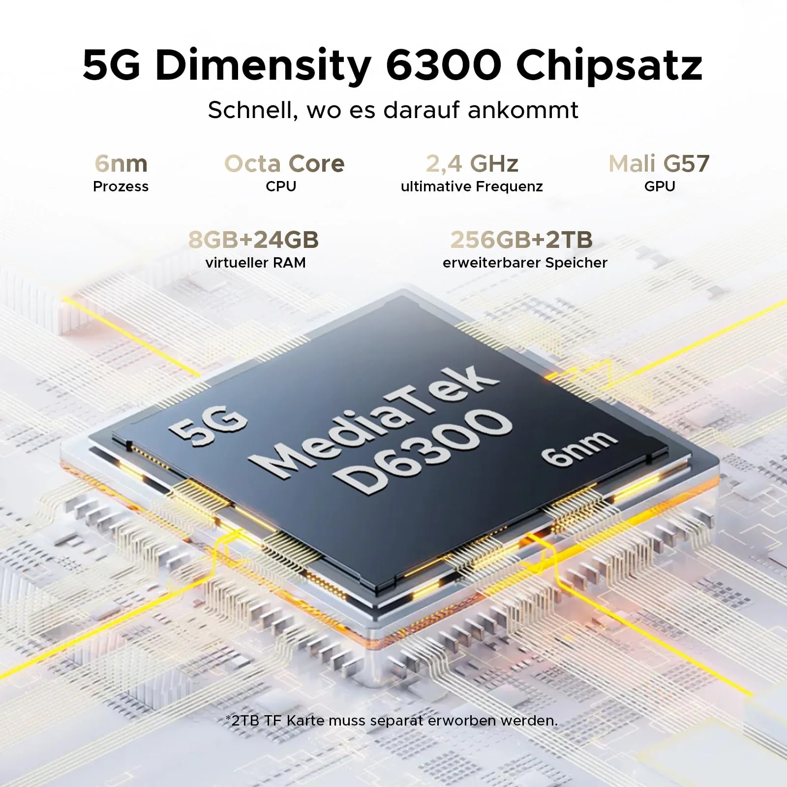 DOOGEE Fire 7 Ultra 5G Outdoor Handy ohne Vertrag, 32GB RAM/256GB ROM(2TB) 125dB Lautsprecher, POC & BT Walkie Talkie, 13000mAh Großer Akku Handy, 64+16MP Outdoor Smartphone, Gemini AI/NFC/OTG/GPS/SOS - Image 5