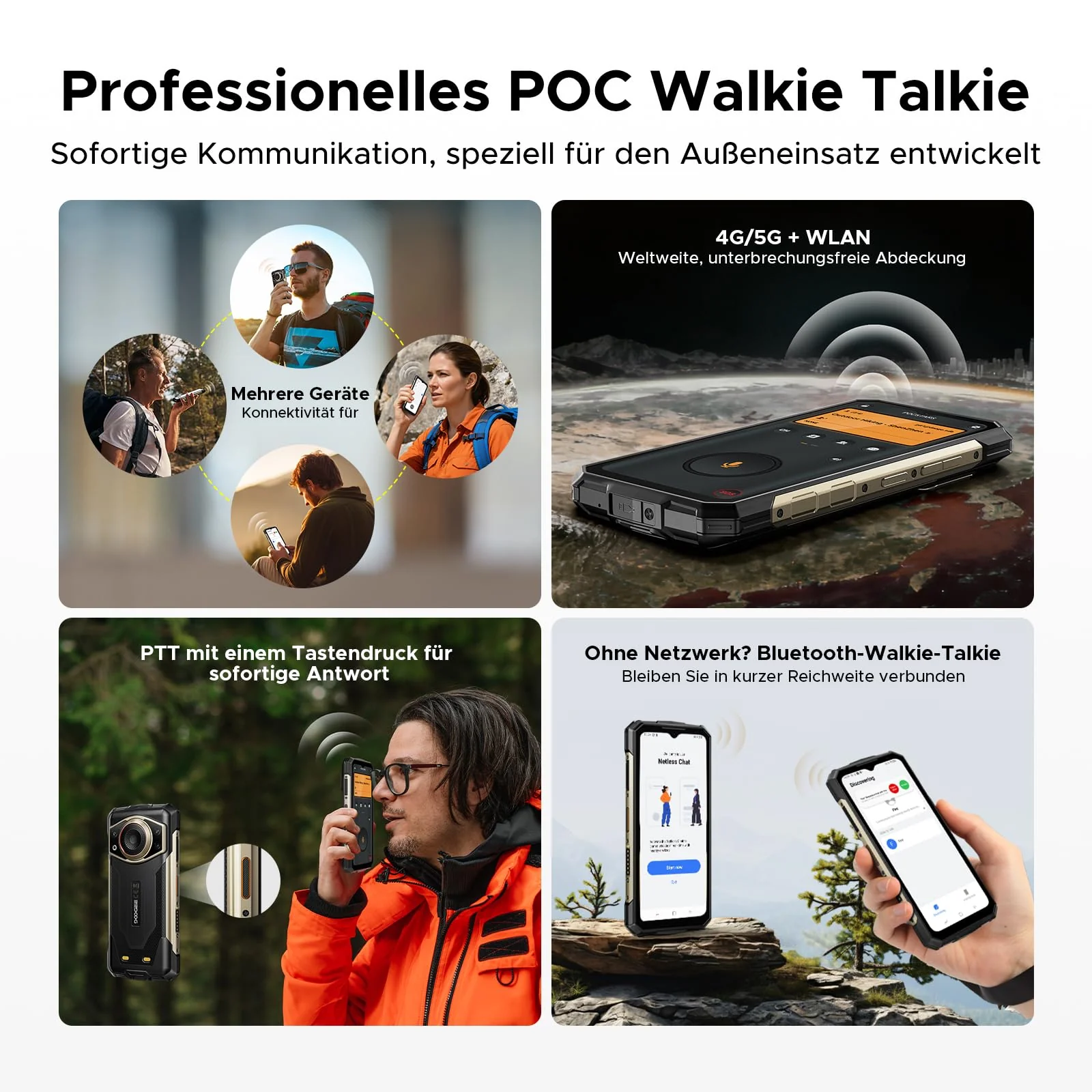 DOOGEE Fire 7 Ultra 5G Outdoor Handy ohne Vertrag, 32GB RAM/256GB ROM(2TB) 125dB Lautsprecher, POC & BT Walkie Talkie, 13000mAh Großer Akku Handy, 64+16MP Outdoor Smartphone, Gemini AI/NFC/OTG/GPS/SOS - Image 6
