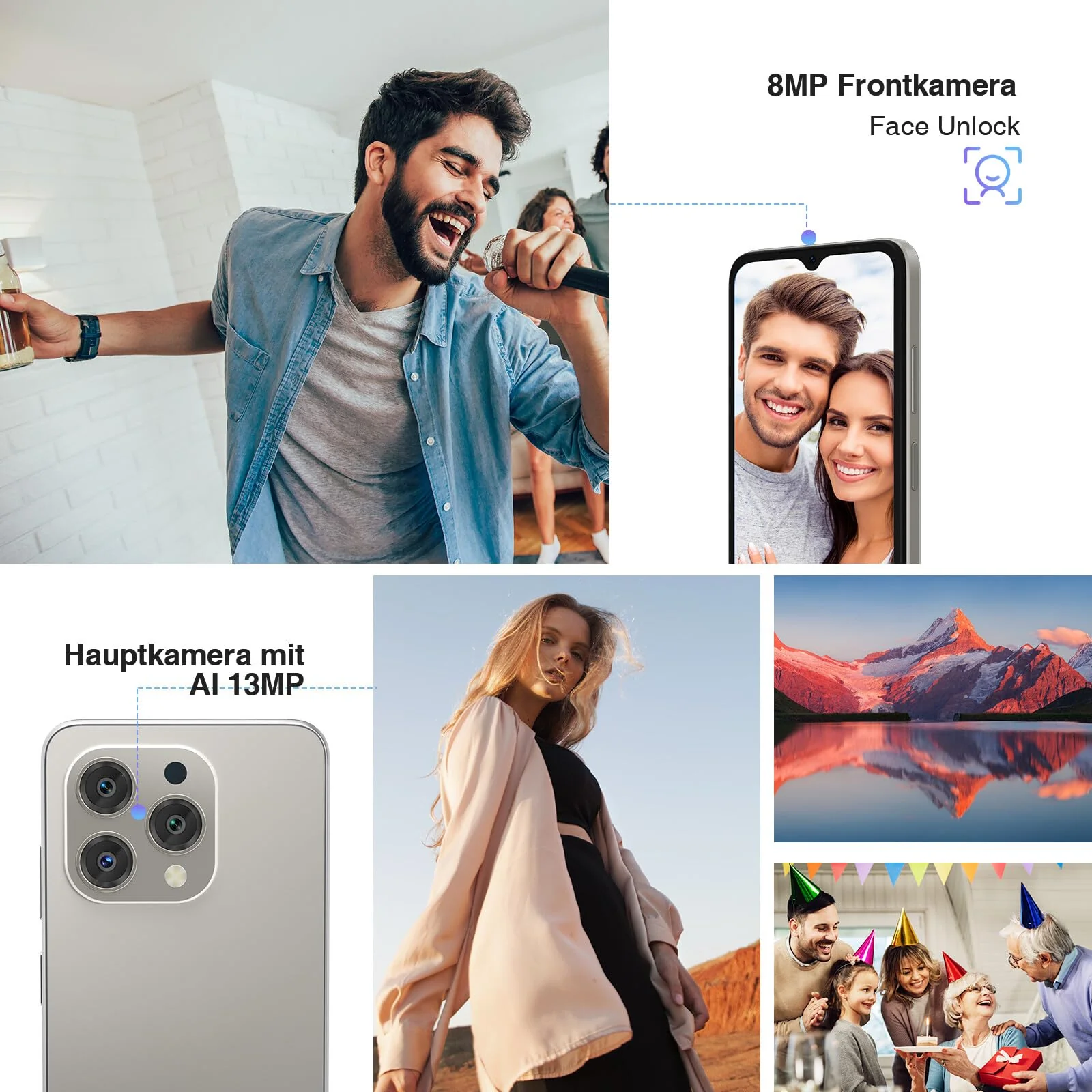 DOOGEE N55 Android 16 Smartphone Ohne Vertrag 128GB ROM +16GB RAM(2TB TF) Handy Ohne Vertrag, Octa Core 90Hz 6.56" HD+ Smartphone Günstig 5150mAh 13MP+8MP, Dual 4G Simlockfreie Handys, Face ID/GPS/OTG - Image 4