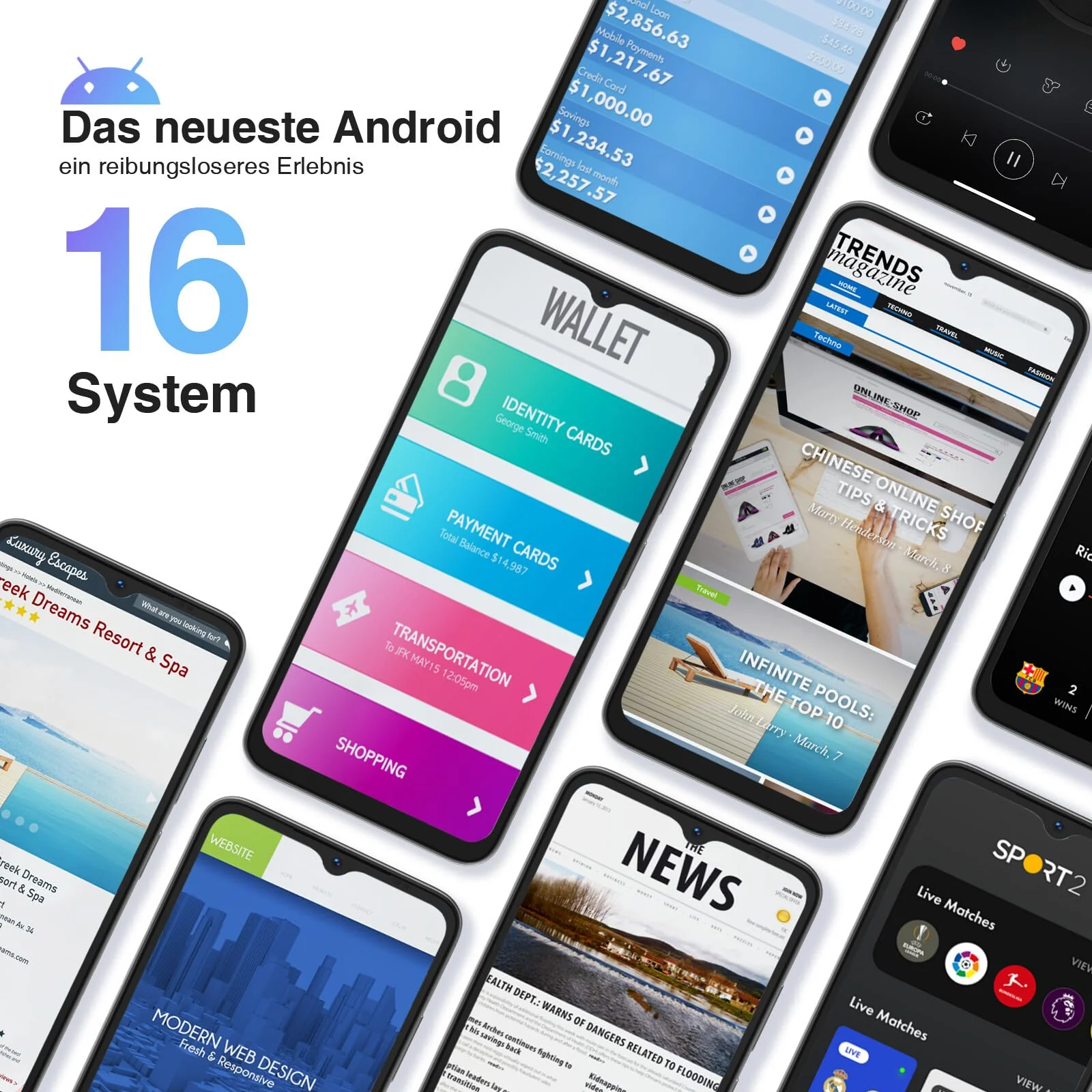 DOOGEE N55 Android 16 Smartphone Ohne Vertrag 128GB ROM +16GB RAM(2TB TF) Handy Ohne Vertrag, Octa Core 90Hz 6.56" HD+ Smartphone Günstig 5150mAh 13MP+8MP, Dual 4G Simlockfreie Handys, Face ID/GPS/OTG - Image 6