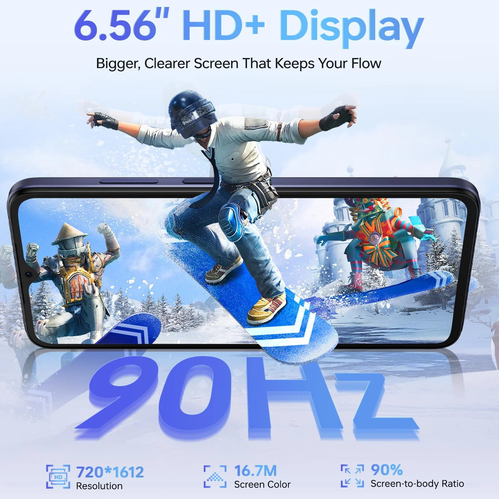 DOOGEE Note 56 Plus Android 16 Smartphone Ohne Vertrag, 48GB+256GB/2TB Handy Ohne Vertrag 6150mAh, 6,56" HD+ Handy Günstig 8,45mm Ultraschlankes, 50MP+8MP Kamera, NFC/Fingerabdruck/Dual-SIM/GPS/OTG - Image 3