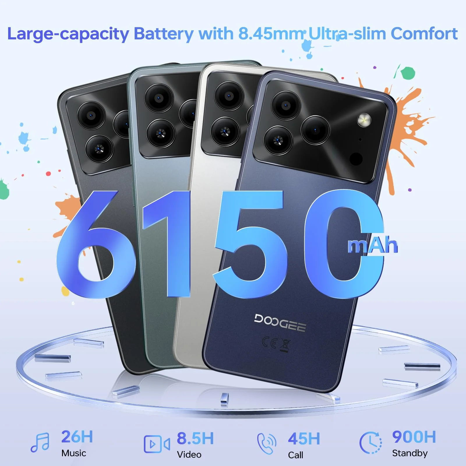 DOOGEE Note 56 Plus Android 16 Smartphone Ohne Vertrag, 48GB+256GB/2TB Handy Ohne Vertrag 6150mAh, 6,56" HD+ Handy Günstig 8,45mm Ultraschlankes, 50MP+8MP Kamera, NFC/Fingerabdruck/Dual-SIM/GPS/OTG - Image 5