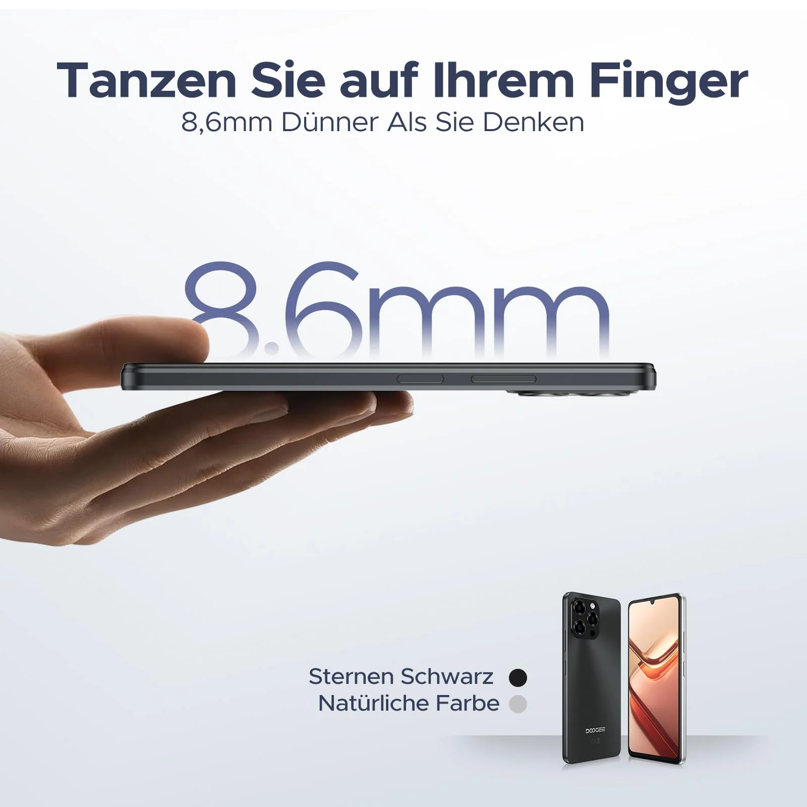 DOOGEE Note 58 Android 16 Handy Ohne Vertrag, 6250mAh, 32(8+24) GB+128GB/2TB TF Smartphone, 6.75" HD+ IPS T7250 Octa Core Handy Günstig, 16MP+8MP, Dual SIM 4G Simlockfreie Handys, OTG, GPS, Face ID - Image 5