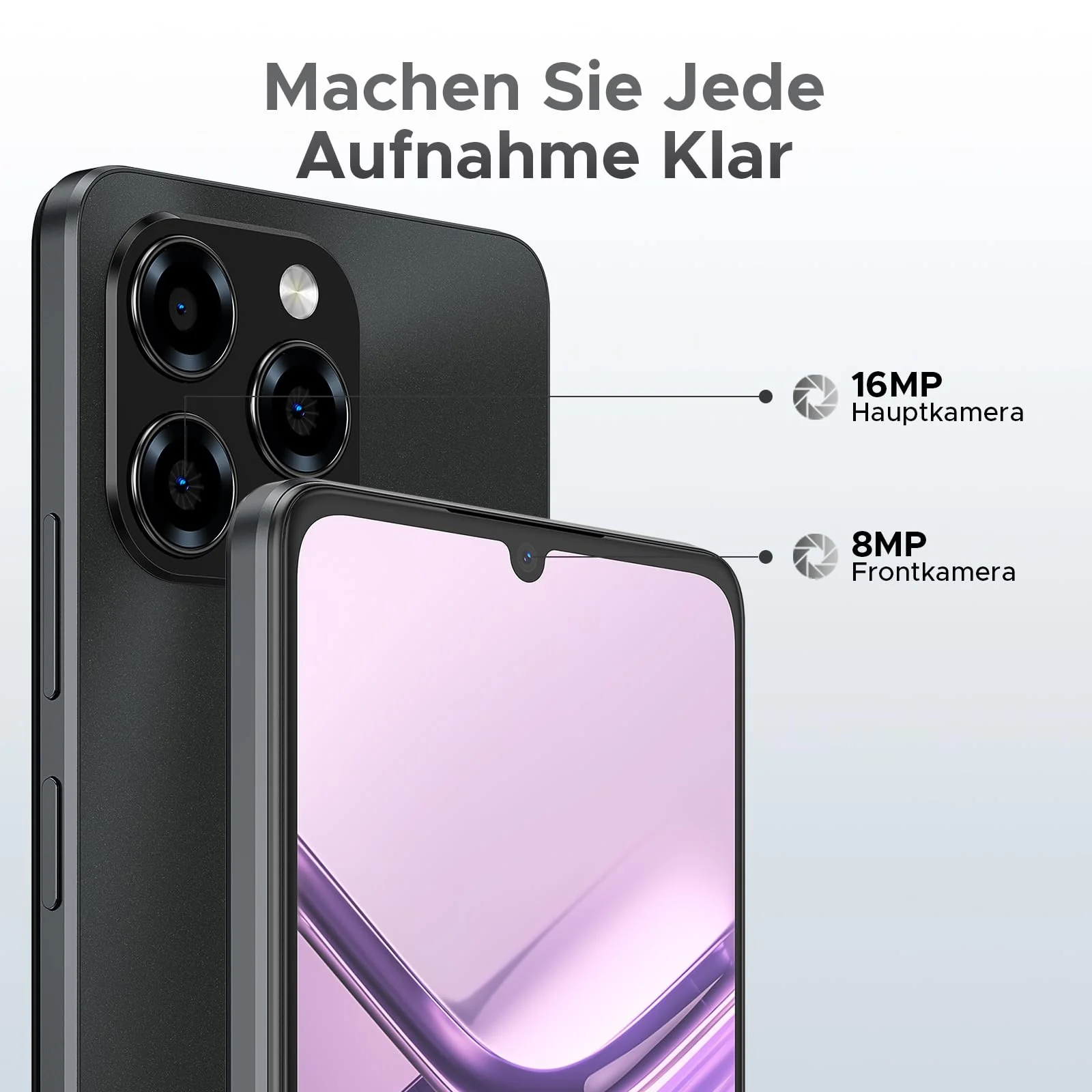 DOOGEE Note 58 Pro Android 16 Smartphone Ohne Vertrag 32GB+256GB Octa Core 6250mAh Akku Handy Ohne Vertrag 6.75" HD+ 90Hz Handy Günstig 16MP+8MP Simlockfreie Handys Dual SIM 4G/ GPS/NFC/Fingerabdruck - Image 2