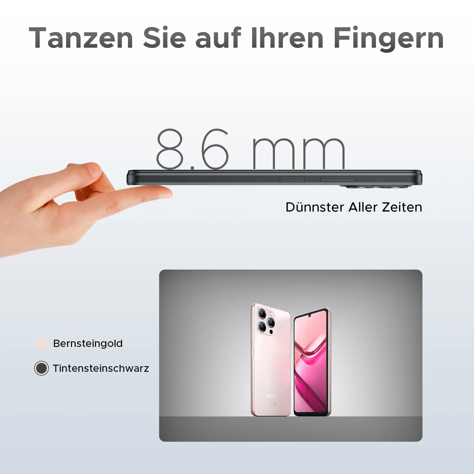 DOOGEE Note 58 Pro Android 16 Smartphone Ohne Vertrag 32GB+256GB Octa Core 6250mAh Akku Handy Ohne Vertrag 6.75" HD+ 90Hz Handy Günstig 16MP+8MP Simlockfreie Handys Dual SIM 4G/ GPS/NFC/Fingerabdruck - Image 4