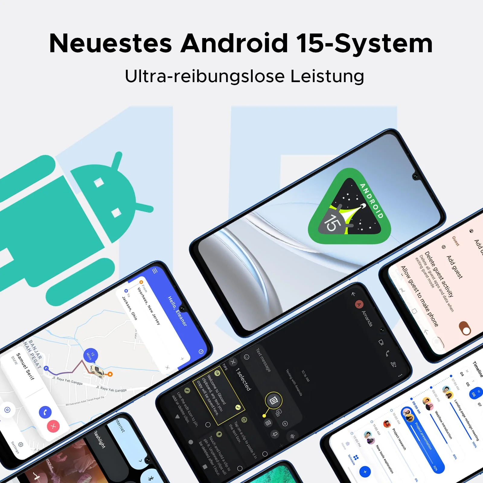DOOGEE Note 59 5G Smartphone Ohne Vertrag Android 15, 32GB+128GB/2TB TF, 6250mAh, 6.75" HD+ 120Hz, T8200 Octa Core Handy Günstig, 16MP+8MP, Dual SIM Simlockfreie Handys, OTG, GPS, Face ID/NFC - Image 6
