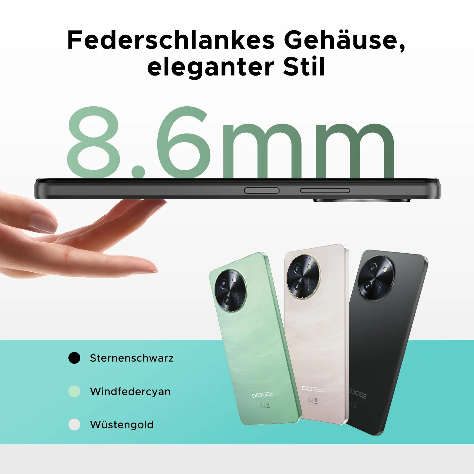 DOOGEE Note 59 Pro 5G Handy Ohne Vertrag, 32 GB RAM + 256 GB ROM/TF 2 TB, 6250mAh Akku Smartphone, 120 Hz Display + 6,75 Zoll HD, 16 MP AI Kamera, 4K Video/NFC/Dual SIM/Face ID/Widevine L1 - Image 4