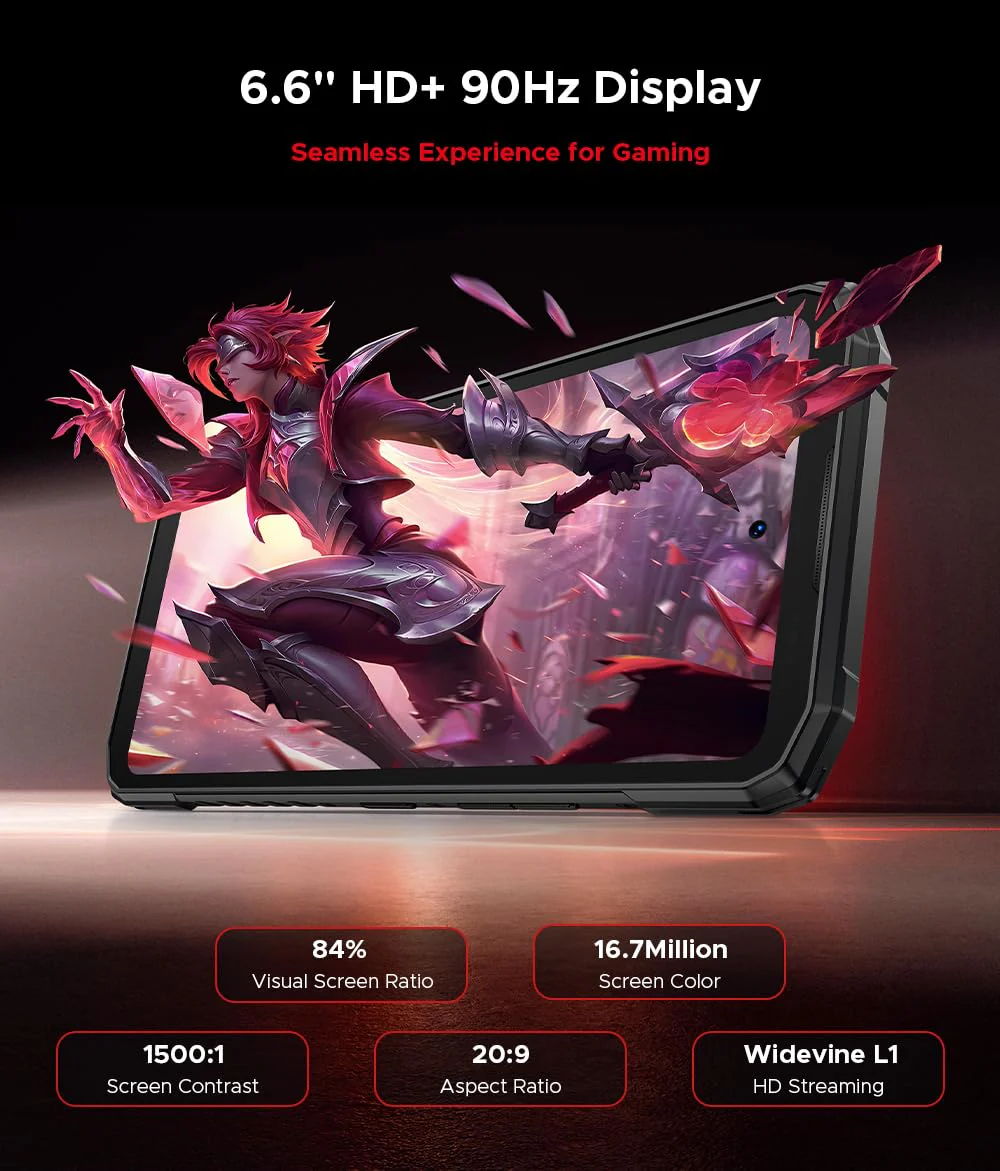 DOOGEE Outdoor Smartphone Blade 20 Pro, 24GB+256GB, 125dB Lautsprecher(3,5W), 11800mAh Akku&15,8mm Schlank, 50MP+20MP Nachtsicht, Android 15 Gemini KI, 6,6" HD+, 3 Kartensteckplätze, GPS NFC Rot - Image 4