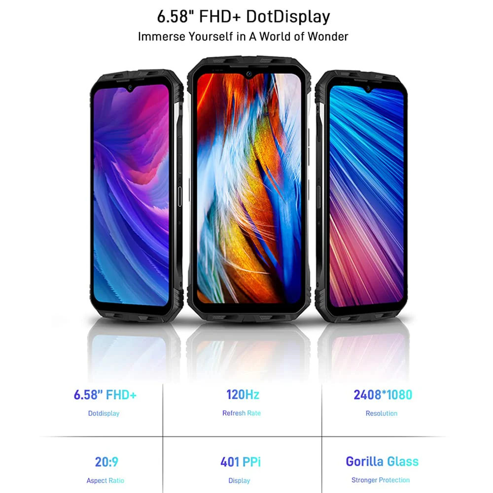 DOOGEE S100 (2023), Helio G99 20GB + 256GB, 10800mAh Akku, Robustes 4G Simlockfreie Handys, 108MP Kamera (20MP Infrarot) + 16MP + 32MP, Android 12 6.58 Zoll, Kabelloses Aufladen NFC Blau - Image 3