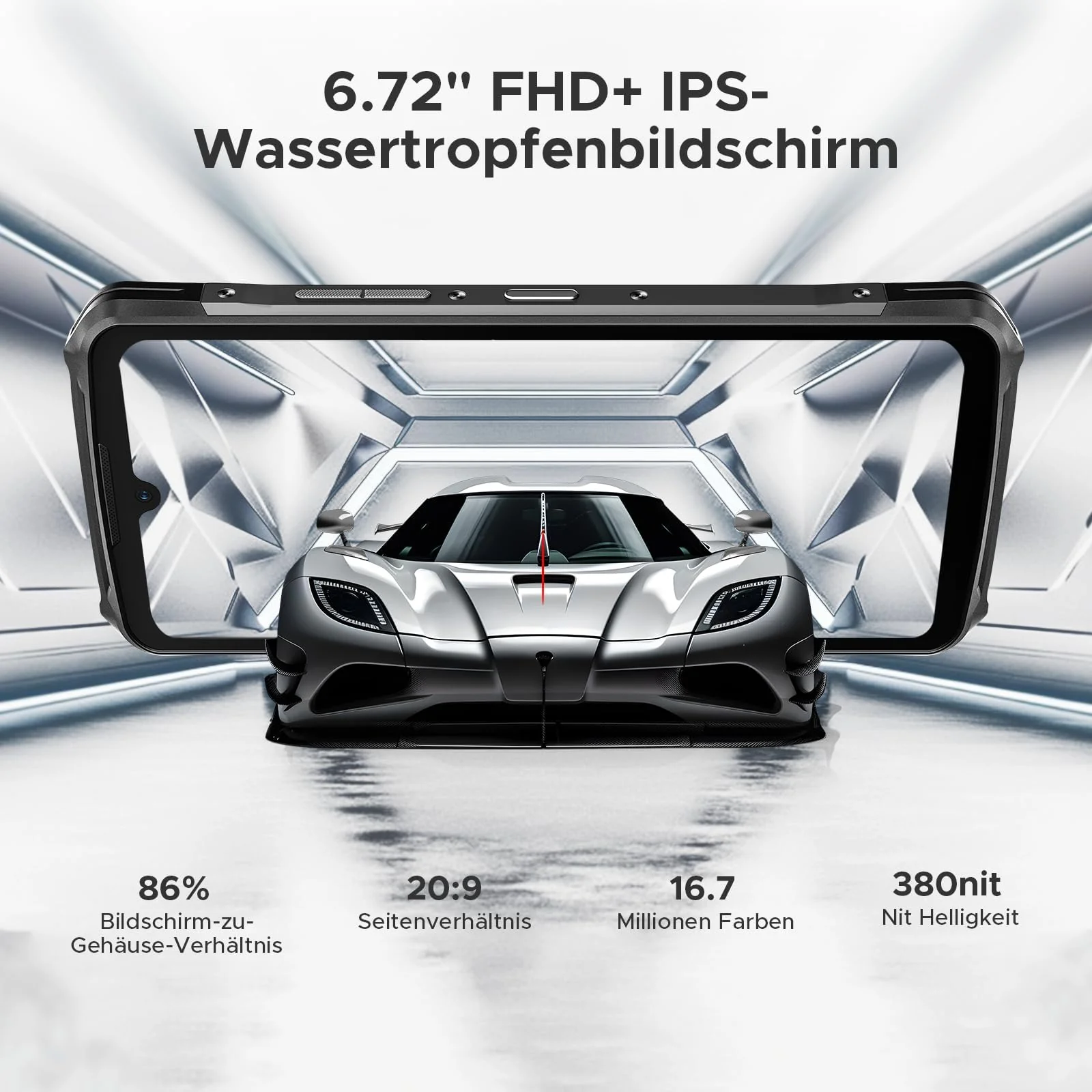 DOOGEE S119 Outdoor Handy Ohne Vertrag -1.32" Rear Screen, 512GB+24GB Outdoor Smartphone, 10200mAh/33W, 6.72" Baustellenhandy, 100MP Kamera Outdoor Handy, IP68/3 Card Slot/NFC/Face ID - Image 3