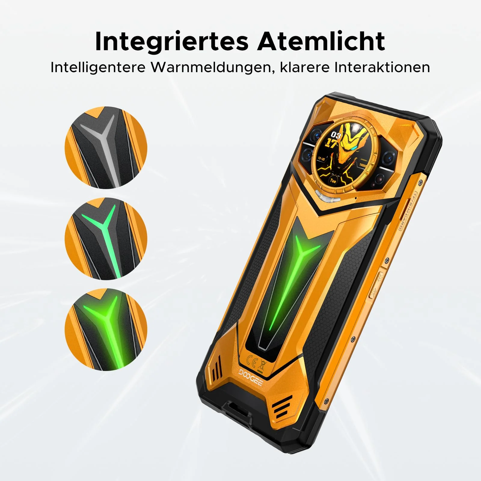 DOOGEE S200 Ultra Android 15 Outdoor Handy Ohne Vertrag 5G Outdoor Smartphone 48GB RAM+1TB ROM 1.32" AMOLED Heckdisplay 11000mAh/66W 6.72” FHD+ 120Hz, 100MP+32MP, Fingerabdruck/NFC/LED Lichteffekt - Image 5