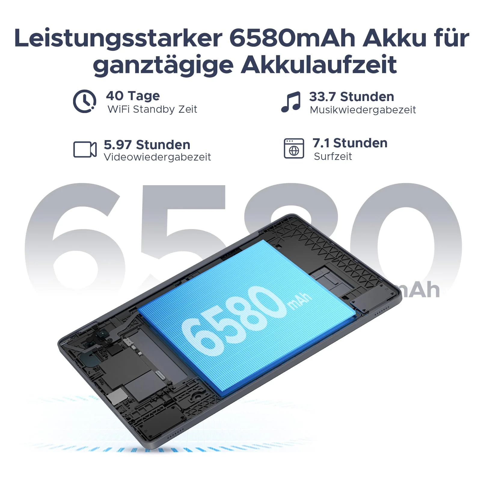 DOOGEE Tab A9 Pro Android 15 Tablet 10 Zoll, 20GB RAM+128GB ROM(2TB TF) Android Tablet, 10,1" HD IPS Display Gaming Tablet, 6580mAh, Unisoc T310, 8MP AI Camera, 5 WiFi/GMS/Face ID/BT 5.0/3,5mm Jack - Image 8