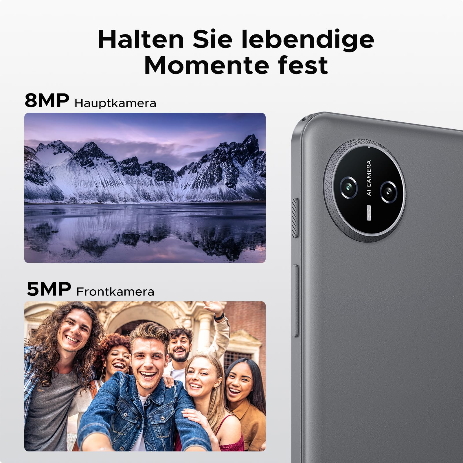 DOOGEE Tab A9 Tablet 10 Zoll Android 15, Tablet mit Tastatur/Stift/Maus/Hülle, 12GB RAM+64GB ROM(TF 2TB), 6580mAh, Unisoc T310, Dual Speaker, 5G WiFi, HD IPS Display, 8MP, GMS, BT5.0, 3.5mm, Face ID - Image 4