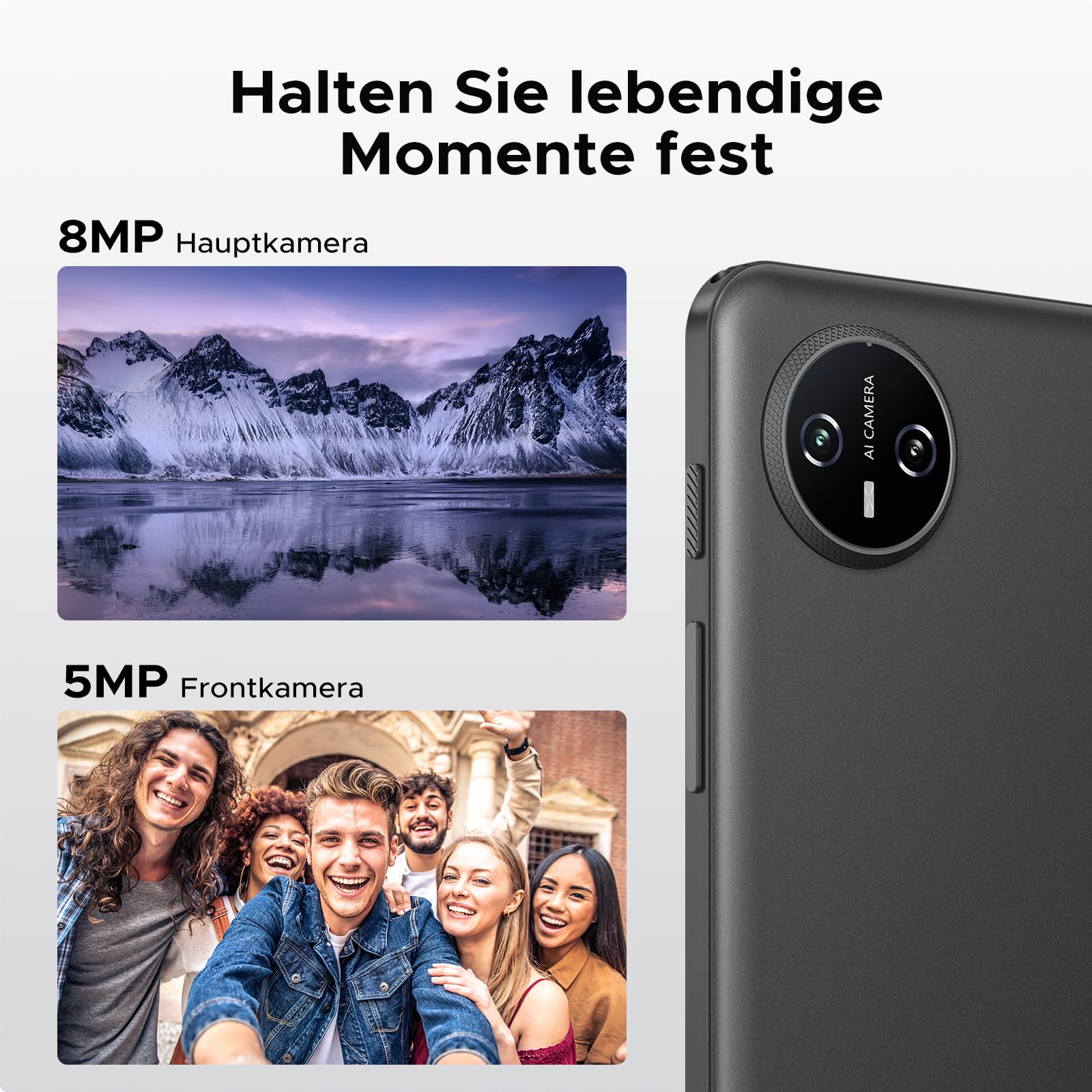 DOOGEE Tab A9 Tablet 10 Zoll Android 15, Tablet mit Tastatur/Stift/Maus/Hülle, 12GB RAM+64GB ROM(TF 2TB), 6580mAh, Unisoc T310, Dual Speaker, 5G WiFi, HD IPS Display, 8MP, GMS, BT5.0, 3.5mm, Face ID - Image 4