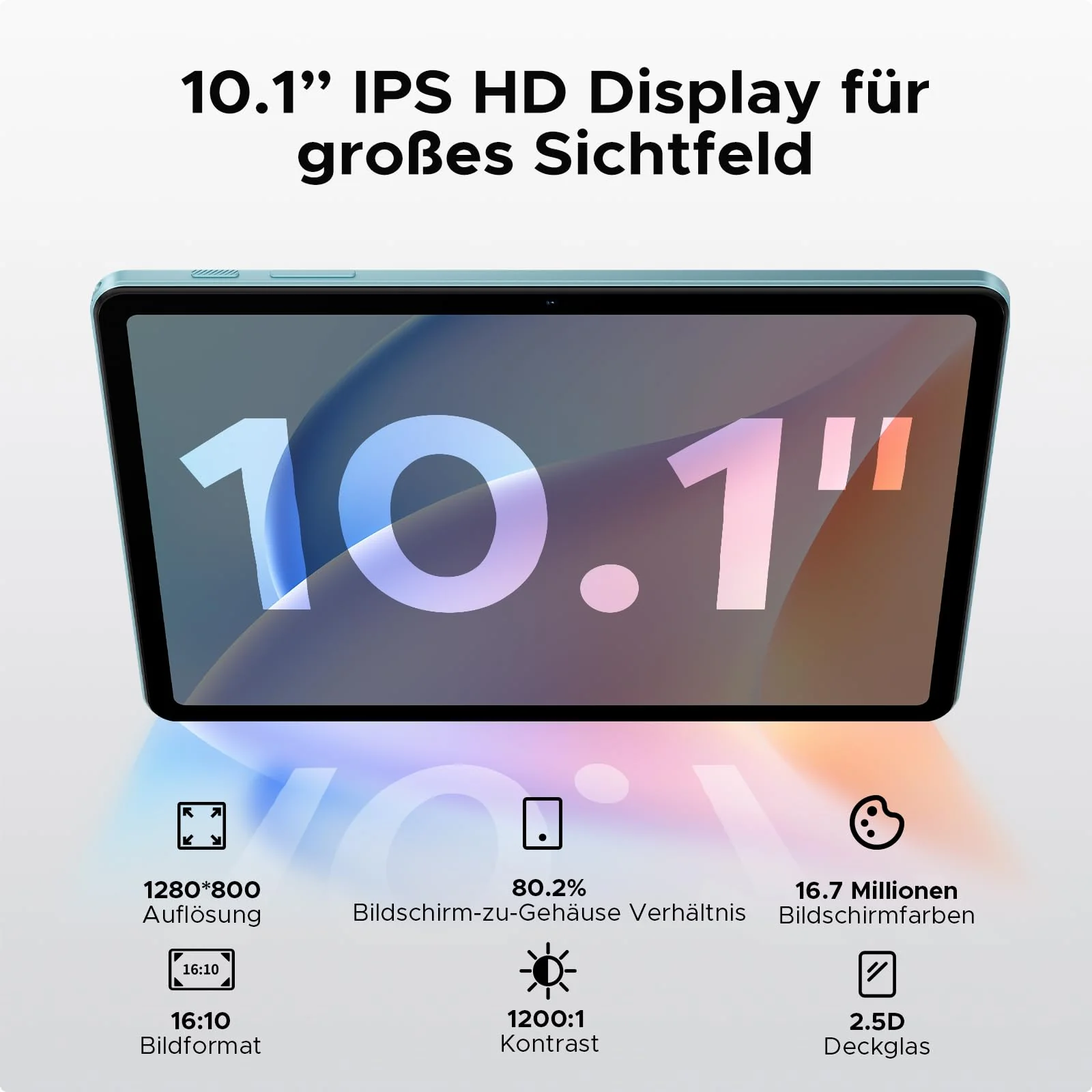 DOOGEE Tab A9 Tablet 10 Zoll Android 15, Tablet mit Tastatur/Stift/Maus/Hülle, 12GB RAM+64GB ROM(TF 2TB), 6580mAh, Unisoc T310, Dual Speaker, 5G WiFi, HD IPS Display, 8MP, GMS, BT5.0, 3.5mm, Face ID - Image 6
