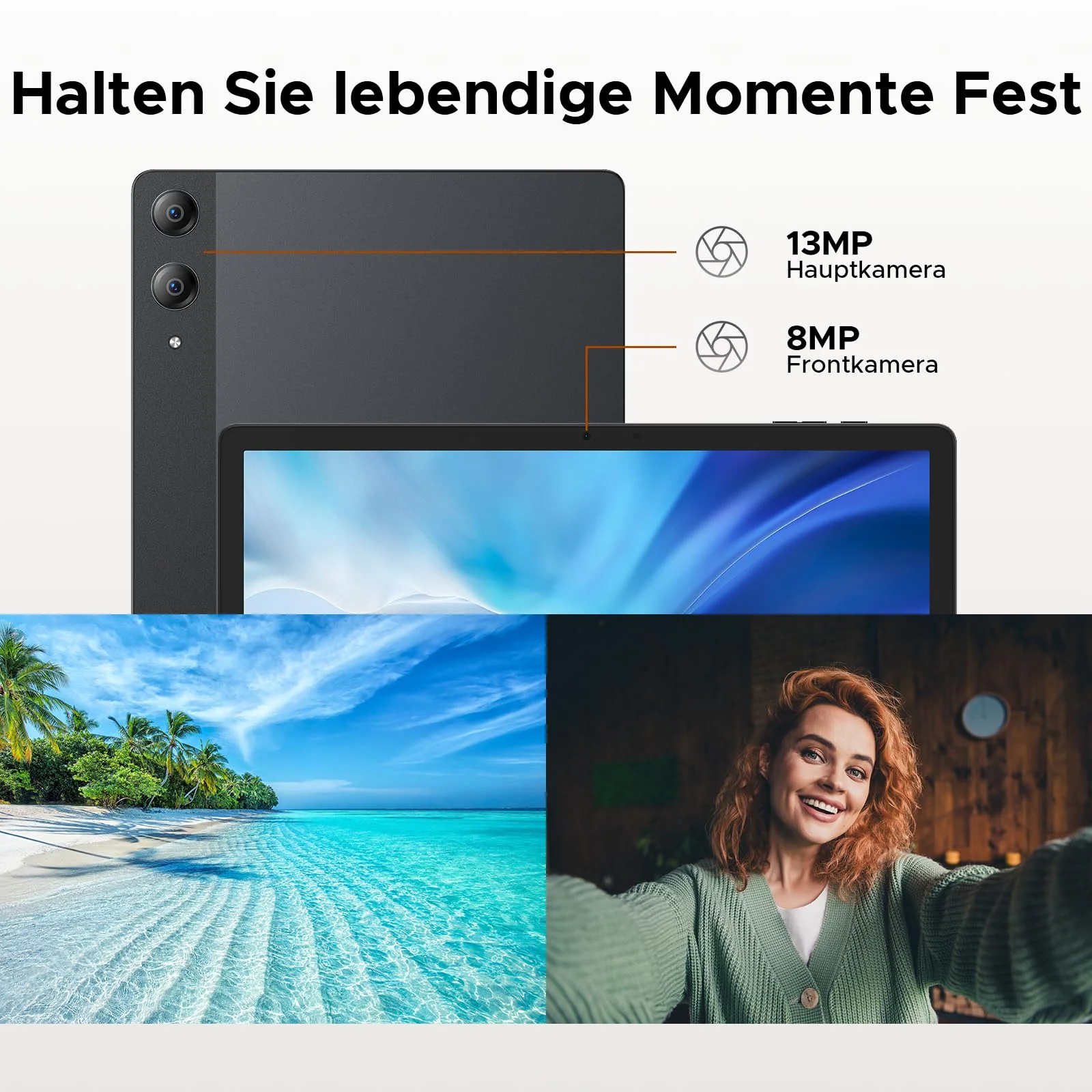 DOOGEE Tab E3 Pro Android 16 Tablet 13 Zoll, Tablets mit Tastatur und Stift, Helio G100, 11000mAh Großer Akku 18W, 32 GB+256 GB/2TB TF, FHD+ 90Hz Gaming Tablet mit SIM Card Slot,13MP+8MP, Gemini AI - Image 6