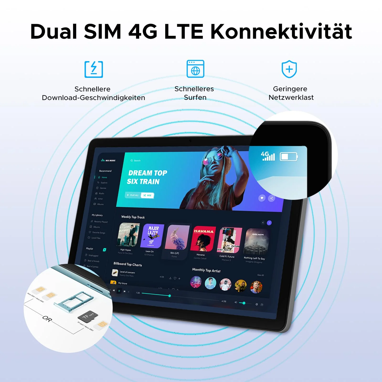 DOOGEE Tab G6 Android 16 Tablet 11 Zoll, 30GB RAM + 256GB ROM Tablet mit SIM Card Slot, 90Hz Display, Unisoc T7250 8000mAh Akku Tablets PC, Widevine L1, 13MP, 4G LTE, 3,5mm Audio/5G WiFi/Face ID/GPS - Image 9