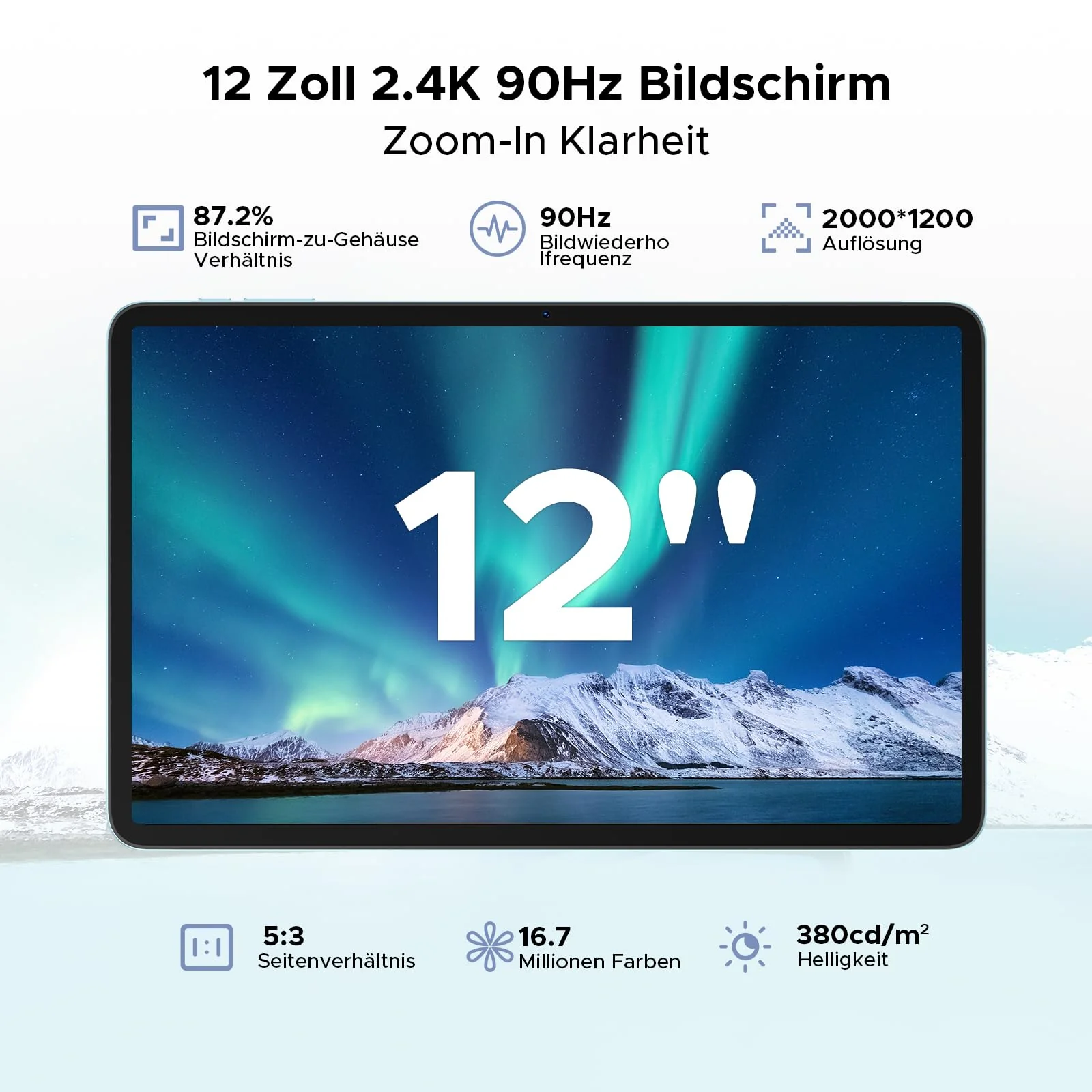 DOOGEE Tab G6 Pro Android 16 Tablet 12 Zoll 2.4K 90Hz Gemini AI, Helio G100 Octa-Core Tablet Mit Tastatur und Stift, 36GB+128GB/2TB Tablets mit Stift, 9000mAh/18W, 13MP+8MP/4G LTE/5G WiFi/Face ID/OTG - Image 11