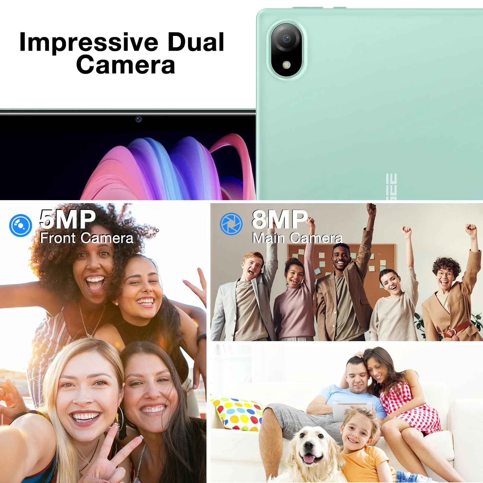DOOGEE U10 Tablet 10 Zoll Android 14 2025, 9GB RAM + 128GB ROM (1TB TF) Kinder Tablet PC 1280 * 800 HD+ IPS Dual Camera, 5G WIFI6/ Face ID/Widevine L1/ BT 5.0/ OTG/ 5060mAh/ 8+5MP/ Type C - Image 3
