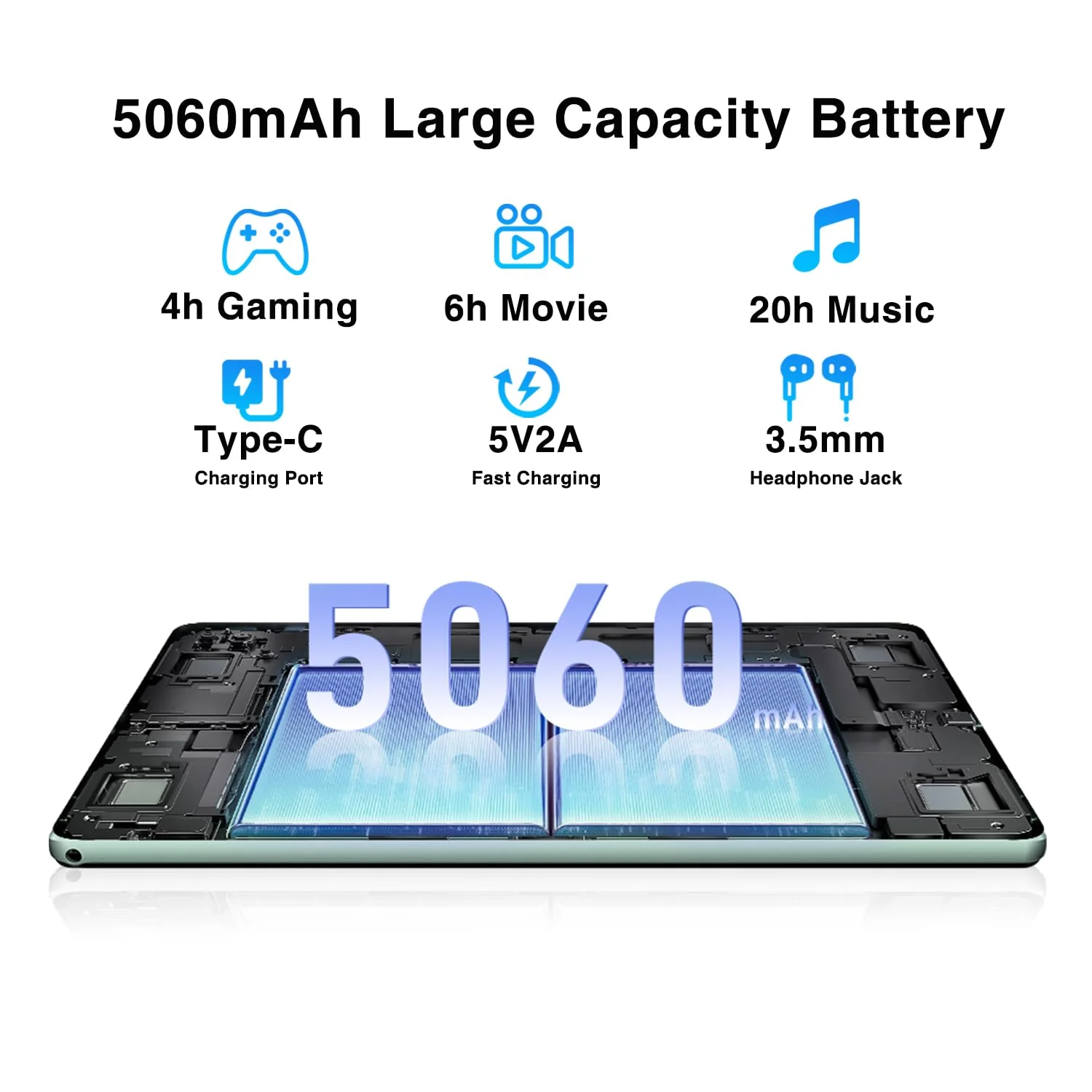 DOOGEE U10 Tablet 10 Zoll Android 14 2025, 9GB RAM + 128GB ROM (1TB TF) Kinder Tablet PC 1280 * 800 HD+ IPS Dual Camera, 5G WIFI6/ Face ID/Widevine L1/ BT 5.0/ OTG/ 5060mAh/ 8+5MP/ Type C - Image 4