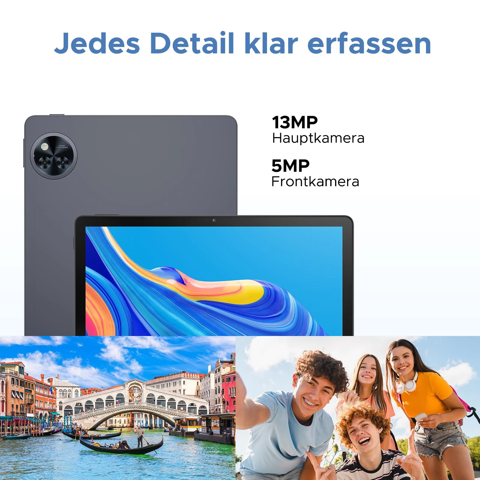 DOOGEE U11 Pro Android 15 Tablet 11 Zoll, 30GB RAM+256GB ROM (2TB TF) 8580mAh,90-Hz-Display, Unisoc T7200 Octa Core Tablet PC, 13MP+5MP, 5G WiFi/Widevine L1/ GPS/Face ID/OTG [Grau] - Image 3